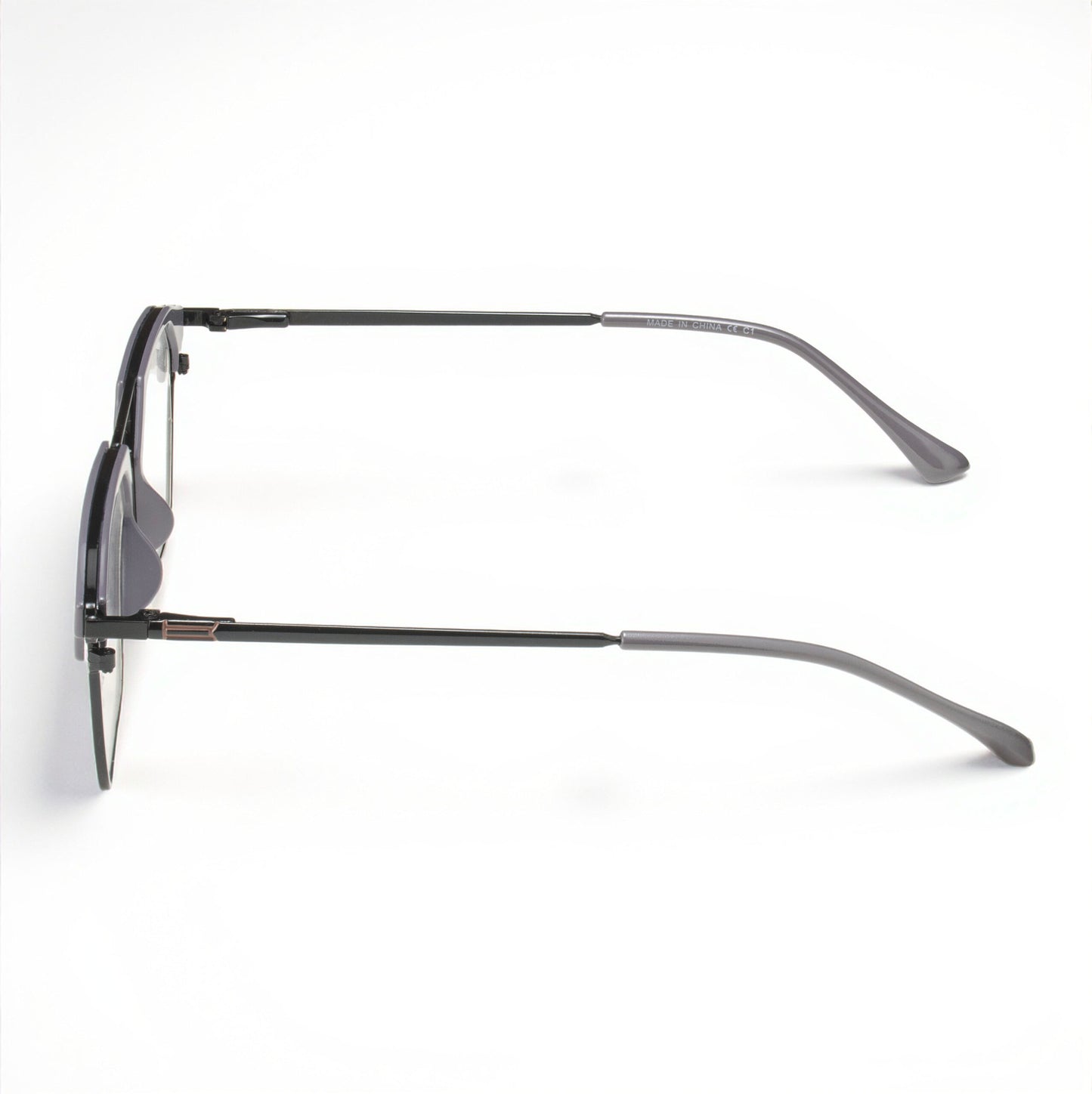 Lightweight Glossy Smoke Grey Square Eyeglass Frame for Prescription Lenses