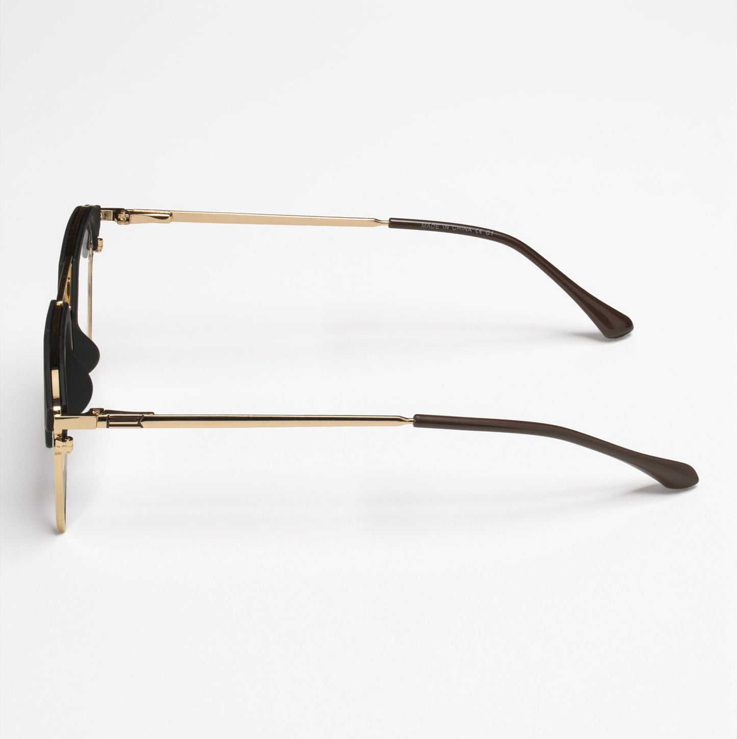 Lightweight Matte Black & Gold Square Prescription Eyeglasses Modern Style – Eyeglass.pk