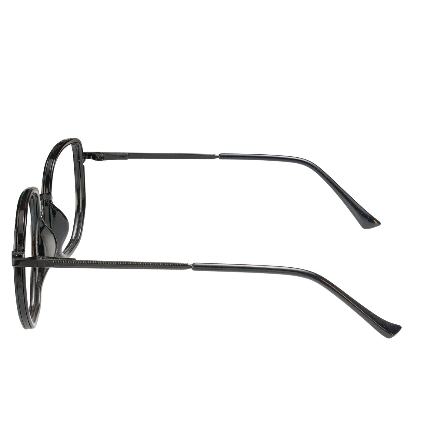 Hexa Classic Black Glasses – premium acetate frame front view unisex eyewear