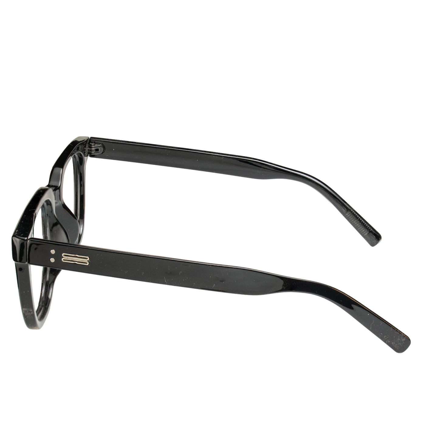 Lightweight black square eyeglasses for men and women – side view durable frame