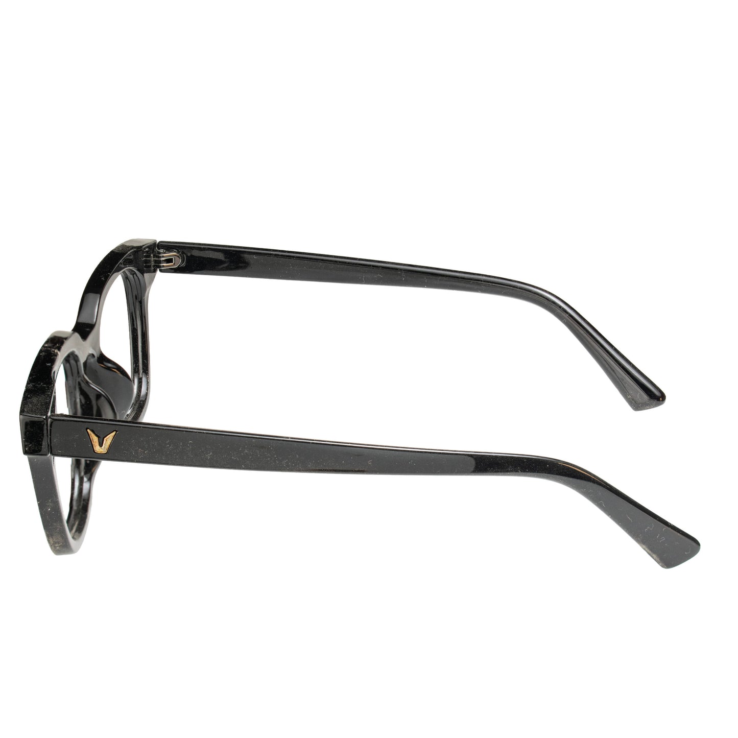 Premium black and gold eyeglasses for men and women – side view lightweight frame