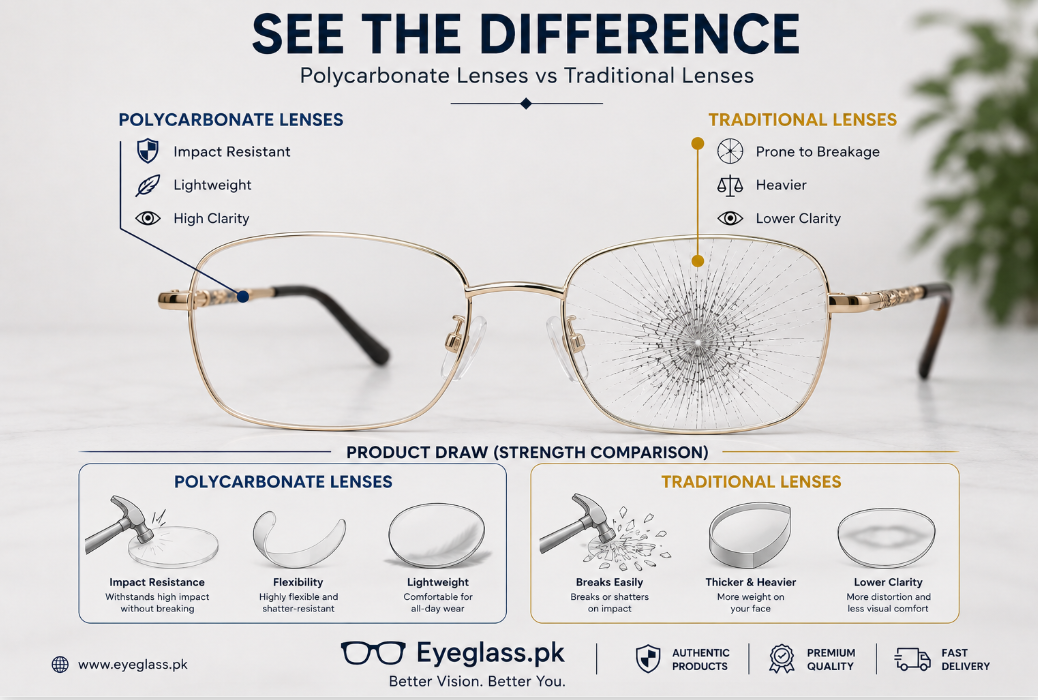 Polycarbonate vs Standard Lenses: Which Is Best for Eyeglasses in Pakistan
