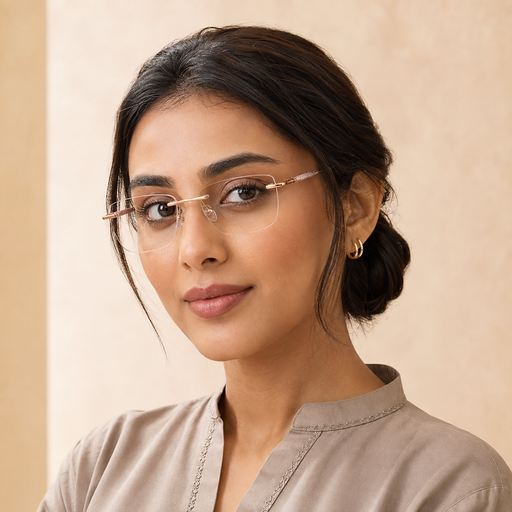 Rimless eyeglasses lightweight elegant frames Pakistan Eyeglass.pk
