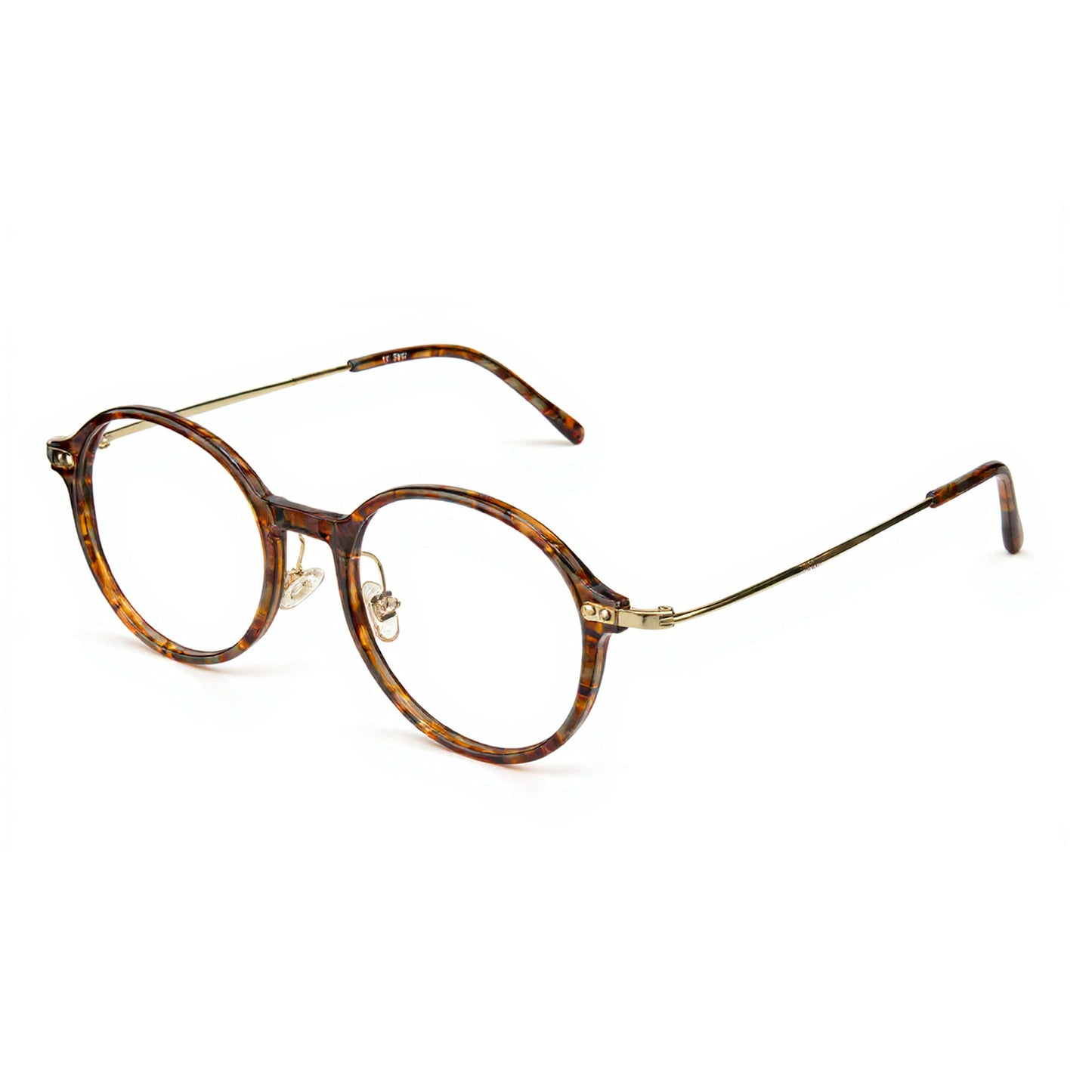 Unisex Havana Gold round glasses with adjustable silicone nose pads – Eyeglass.pk