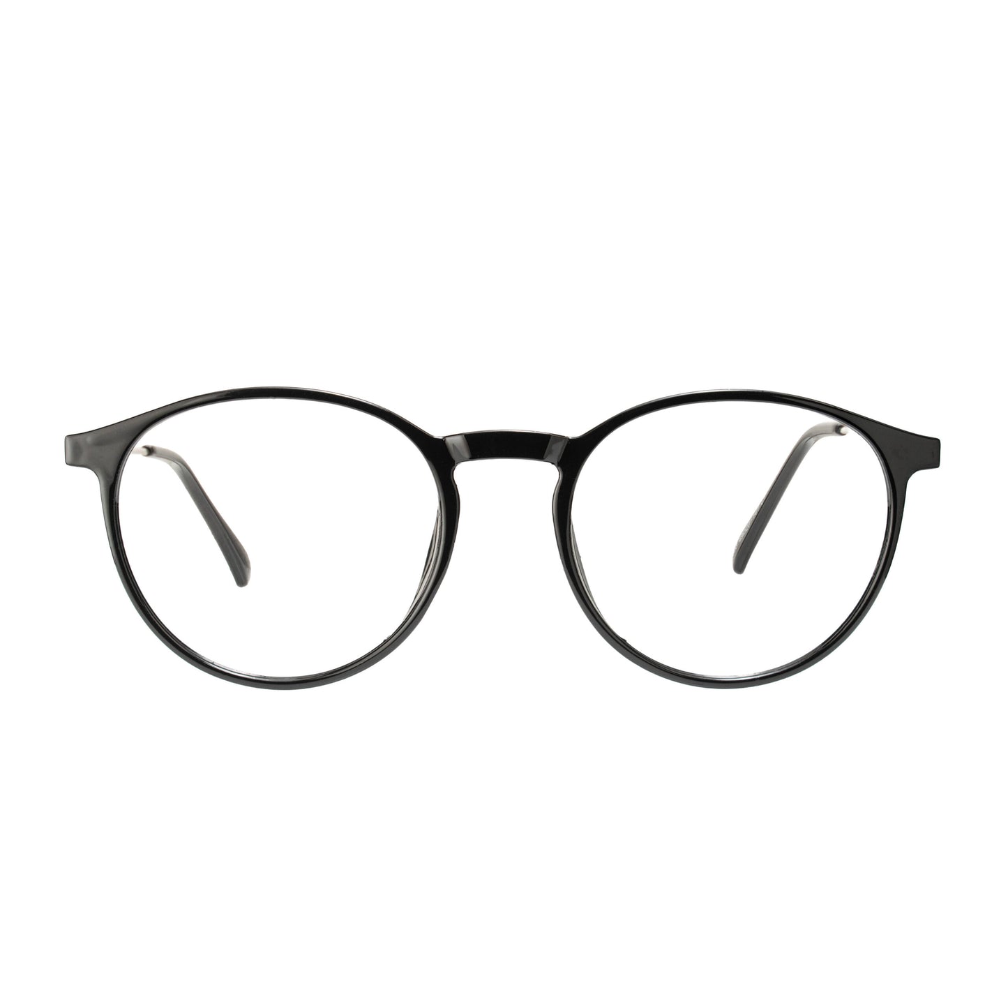Classic Round Black Glasses – premium acetate frame front view stylish eyewear