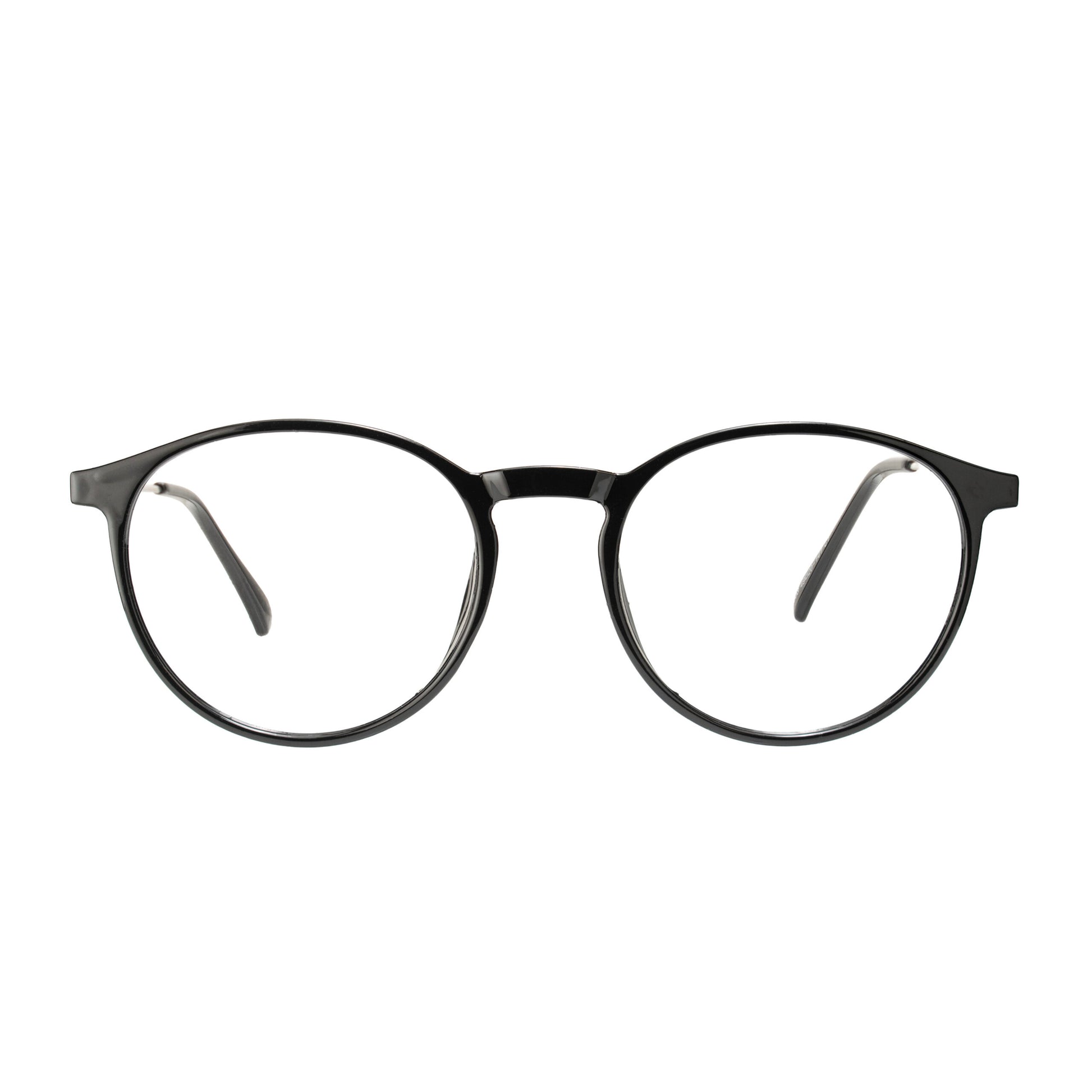 Classic Round Black Glasses – premium acetate frame front view stylish eyewear