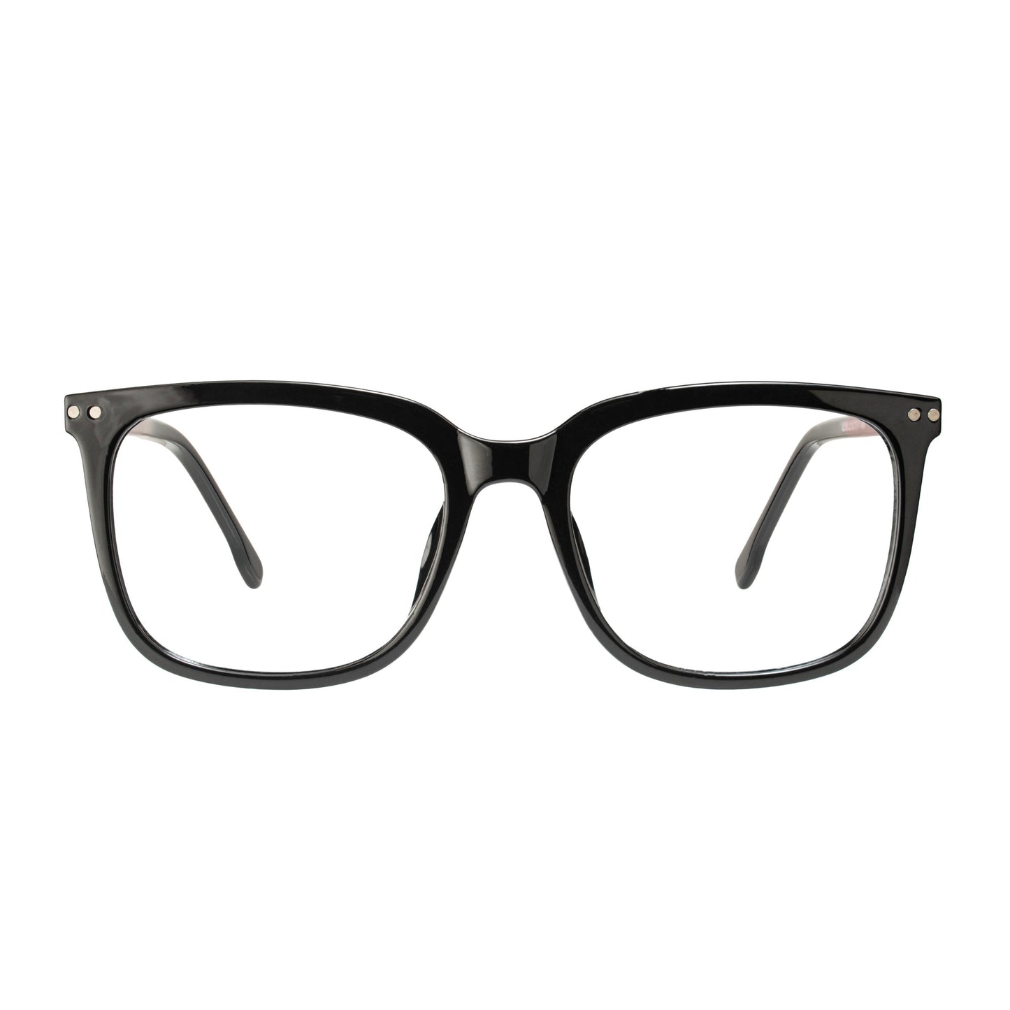 Redline Classic Square Glasses – premium black and red acetate frame front view unisex eyewear