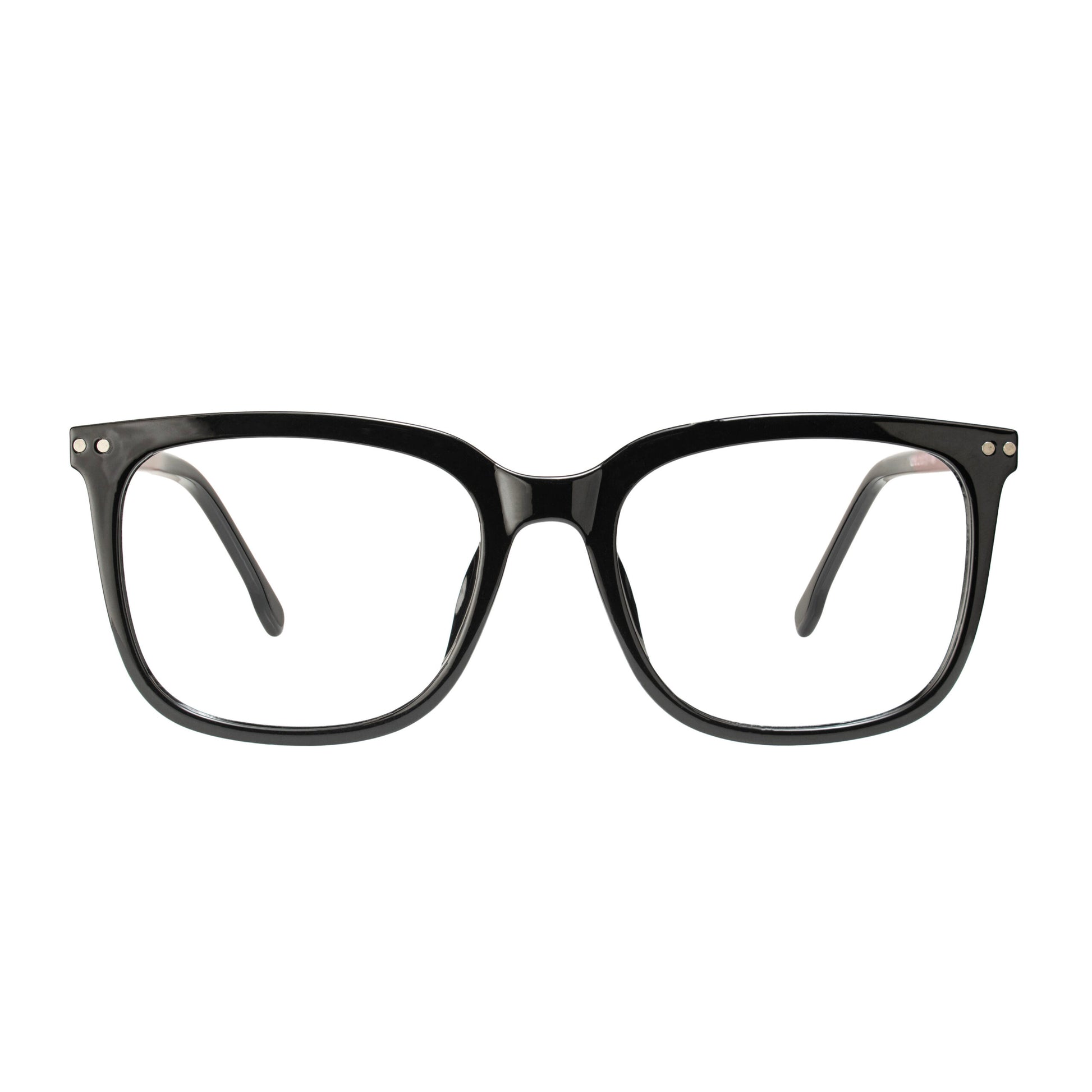 Redline Classic Square Glasses – premium black and red acetate frame front view unisex eyewear