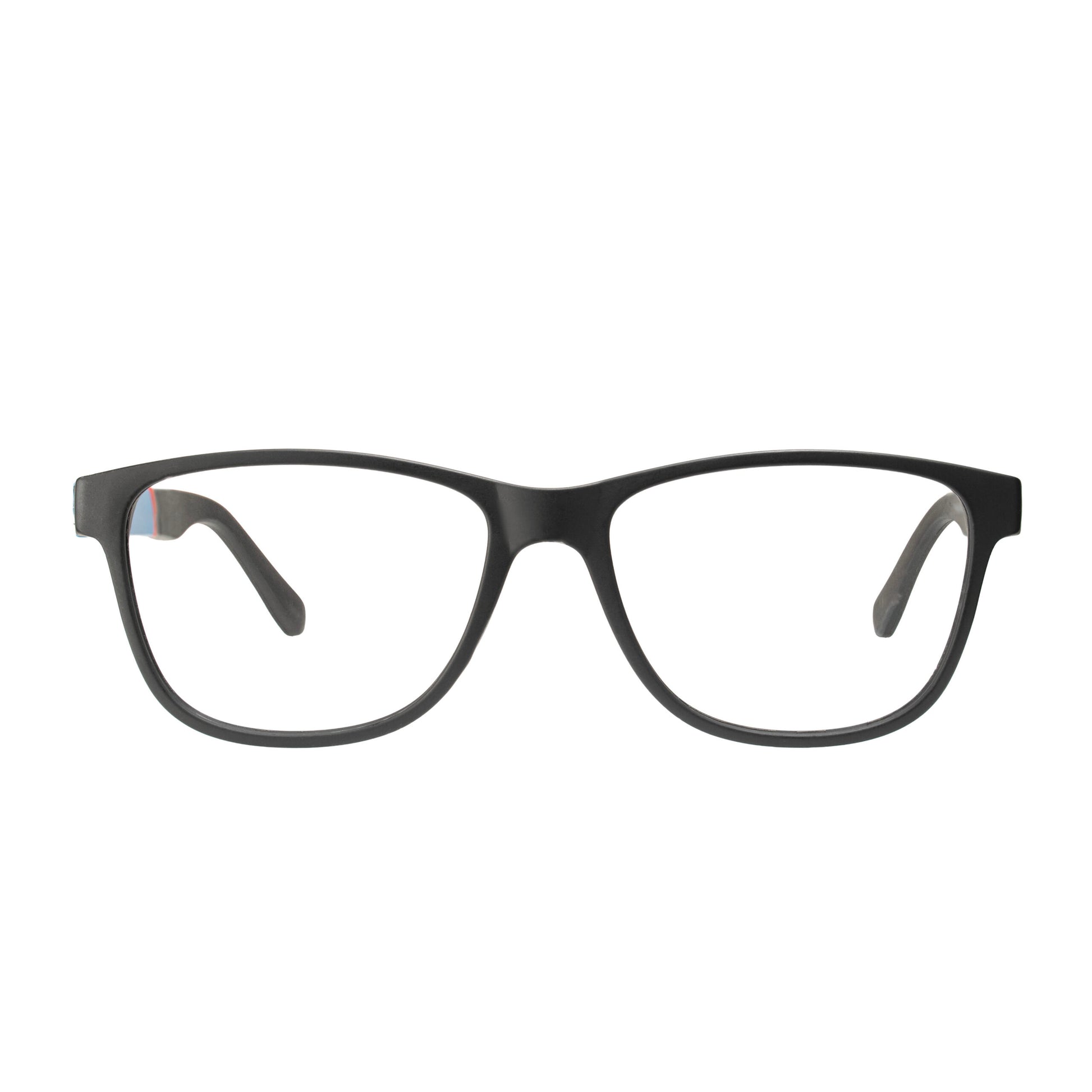 Aero Edge Blue Black Glasses – premium acetate rectangular frame front view