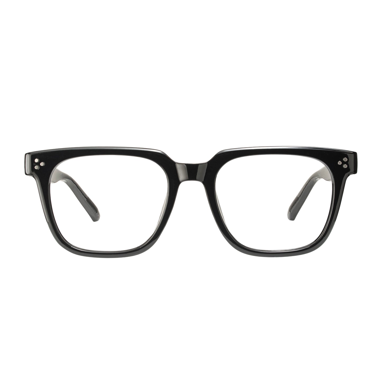 Bold Black Square Frame – premium acetate unisex eyeglasses front view stylish