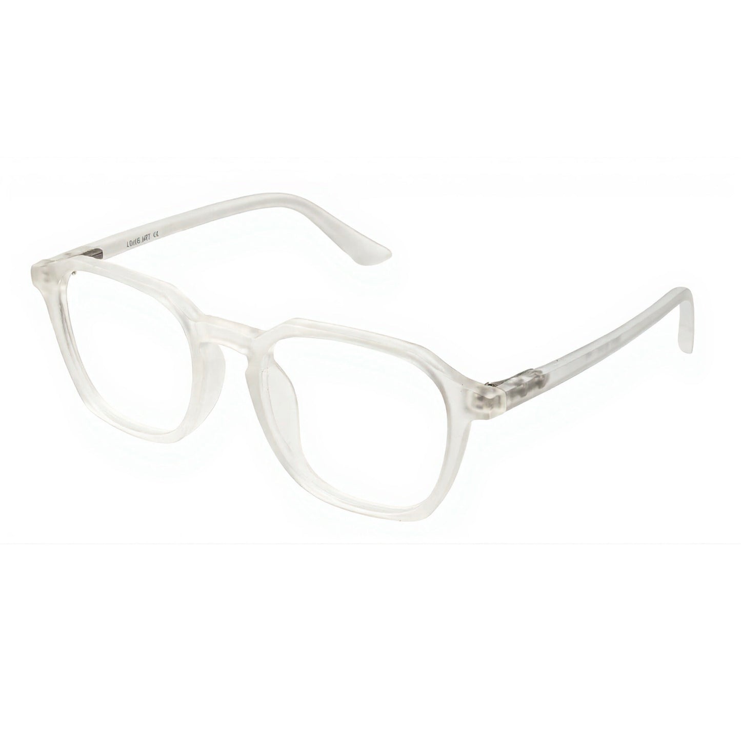 Crystal Edge transparent square acetate glasses in white finish – Eyeglass.pk