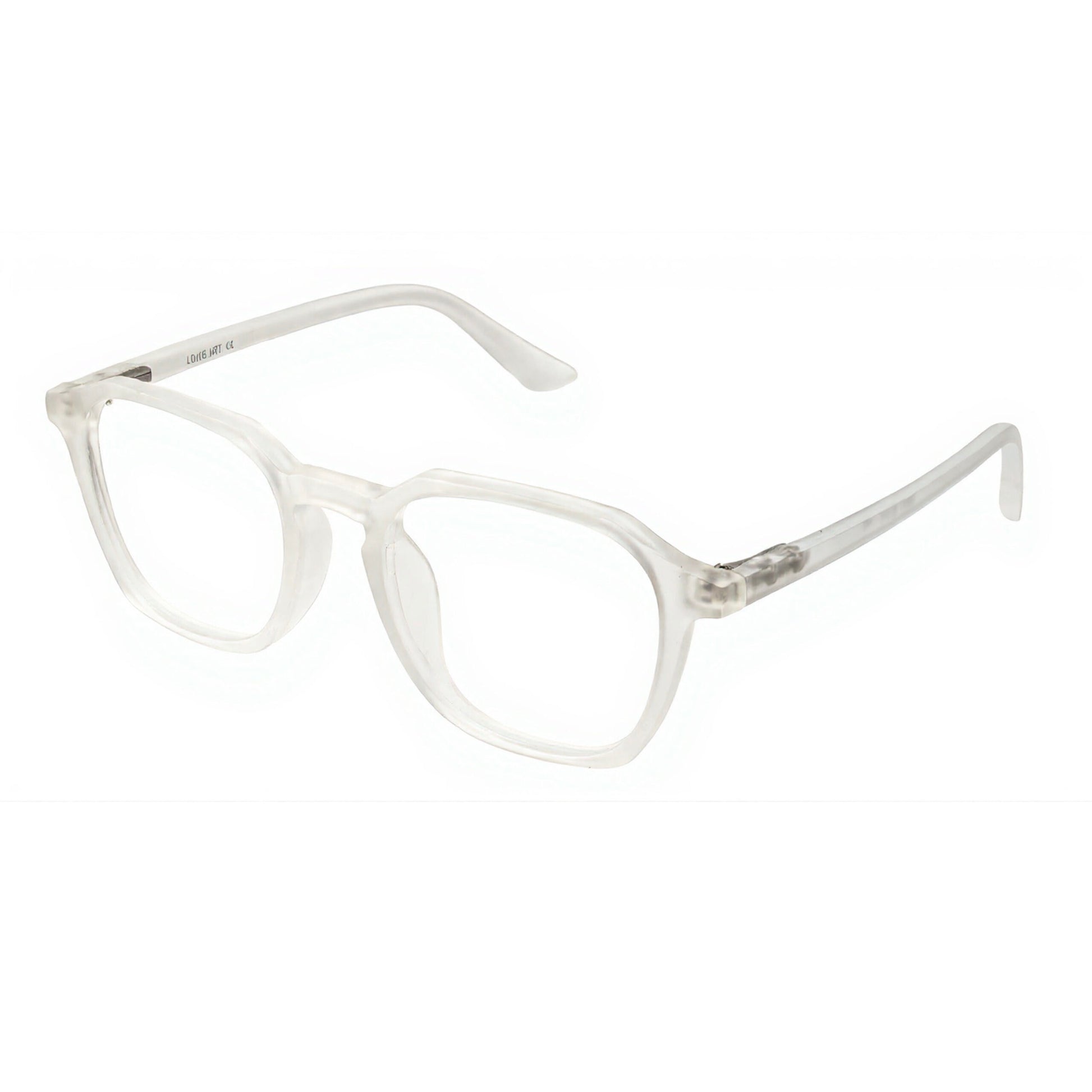 Crystal Edge transparent square acetate glasses in white finish – Eyeglass.pk