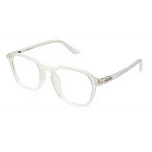 Crystal Edge transparent square acetate glasses in white finish – Eyeglass.pk
