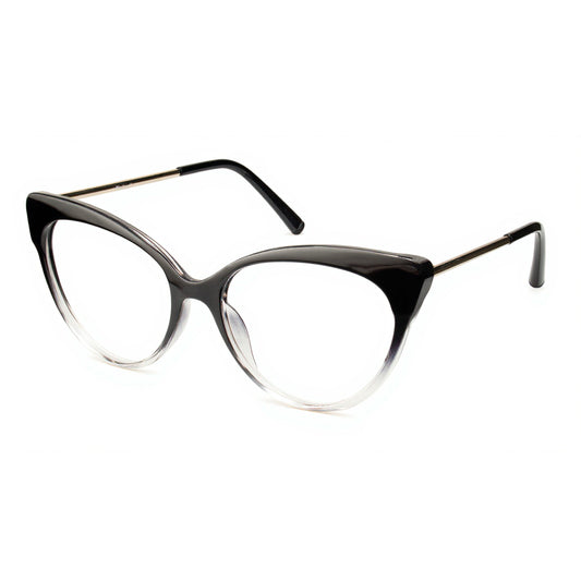 Black to Transparent Gradient Cat Eye Eyeglass Frame