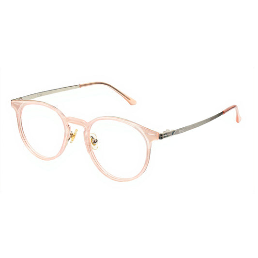 Blush Pink Round Eyeglasses for Women with lightweight TR90 front and metal temples – Eyeglass.pk