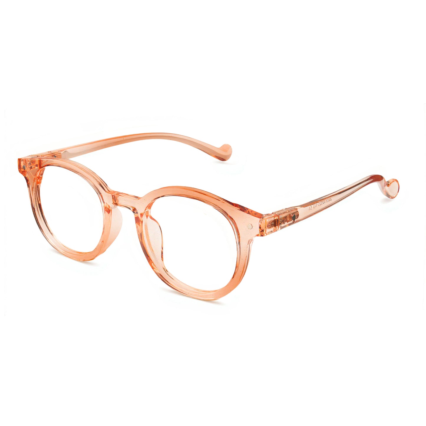 Transparent Peach Round Glasses in acetate frame – Eyeglass.pk
