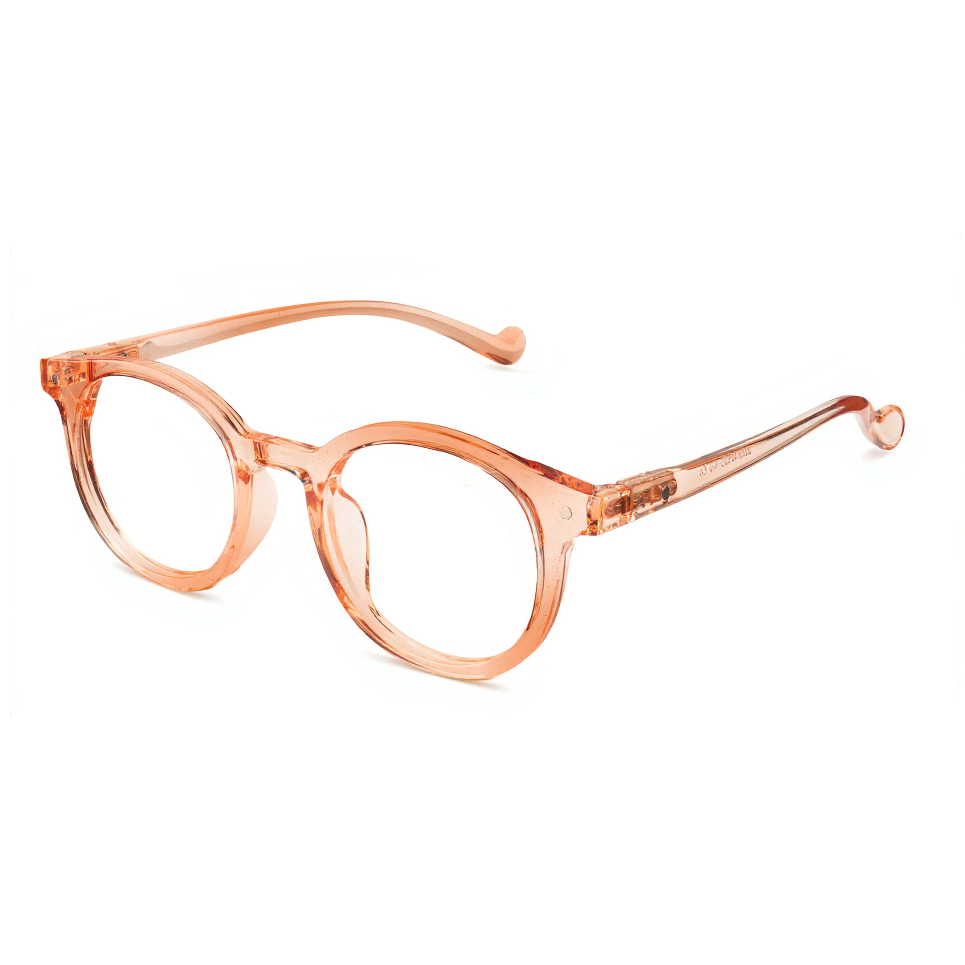 Transparent Peach Round Glasses in acetate frame – Eyeglass.pk