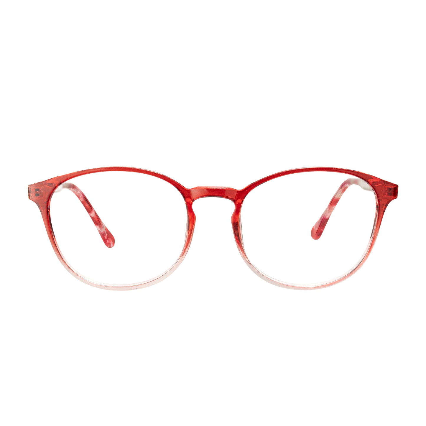 Women’s transparent red fashion eyeglasses with lightweight TR90 frame – Eyeglass.pk