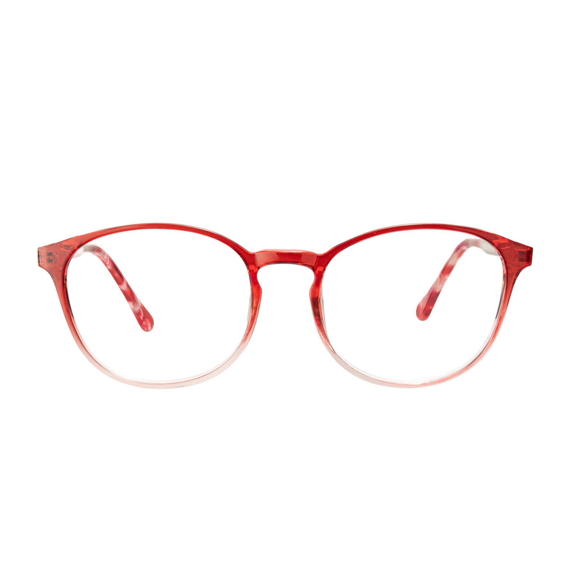 Women’s transparent red fashion eyeglasses with lightweight TR90 frame – Eyeglass.pk