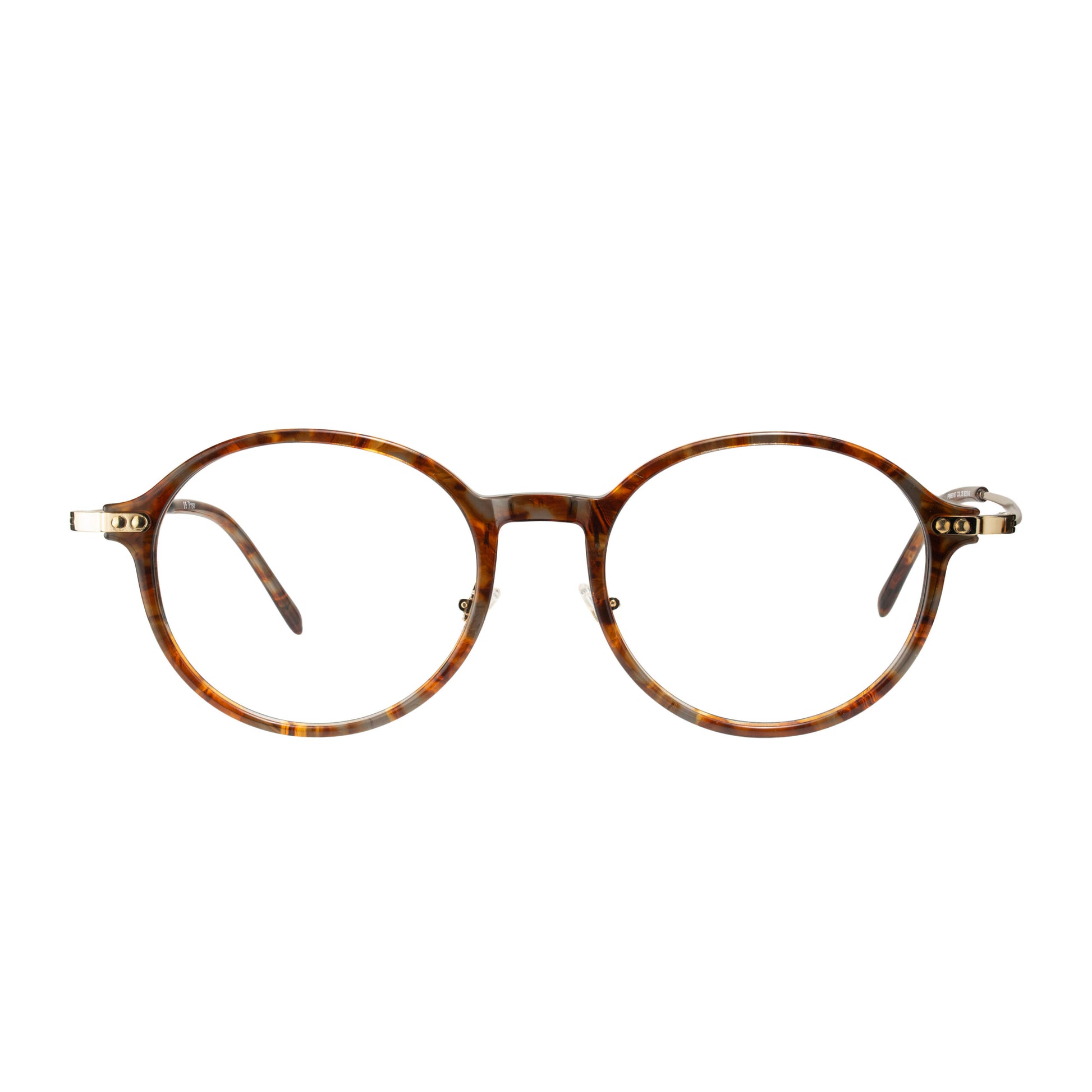 Havana Gold Round Eyewear with tortoise TR front and gold metal temples – Eyeglass.pk