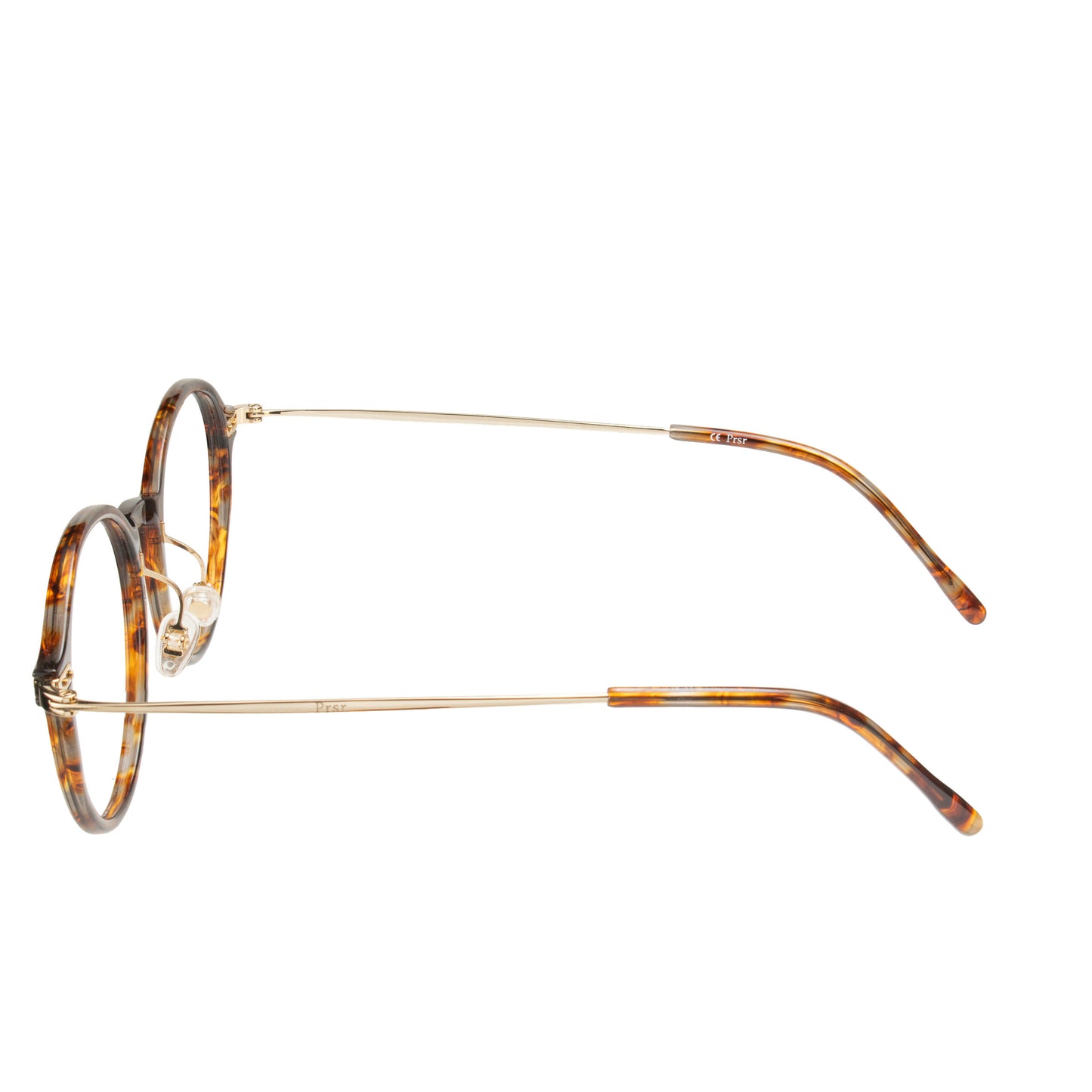 Round tortoise and gold eyeglass frame with lightweight metal temples – Eyeglass.pk