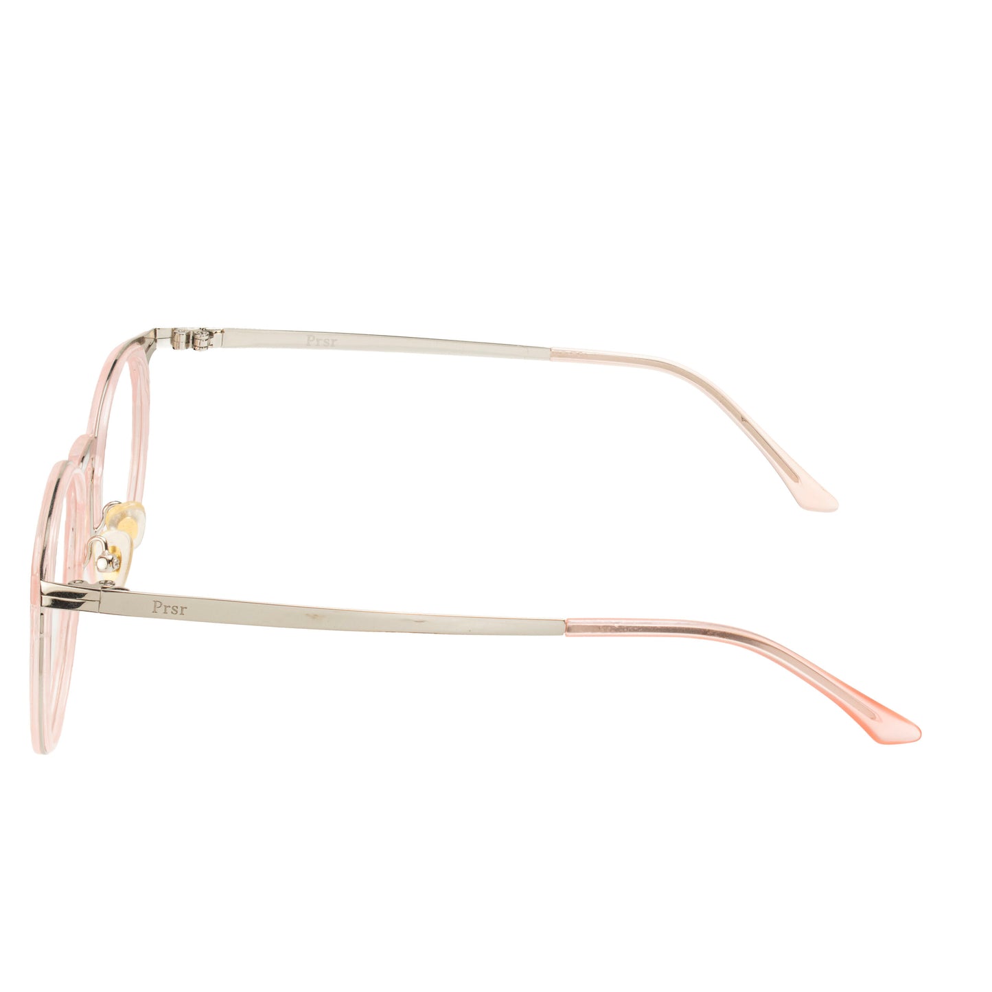 Stylish blush pink round glasses frame for women, durable TR90 and metal design – Eyeglass.pk