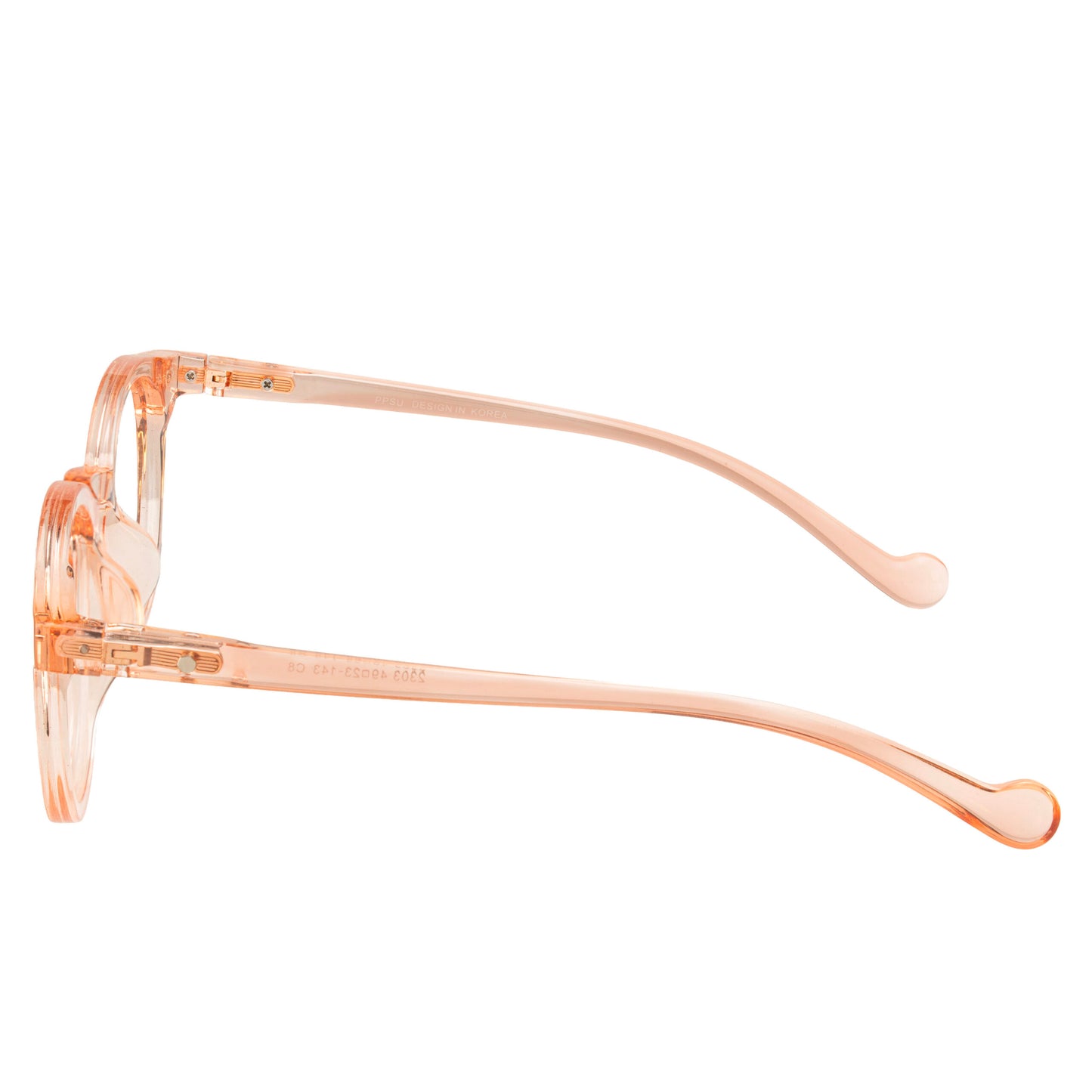 Unisex transparent peach acetate round glasses for daily wear – Eyeglass.pk
