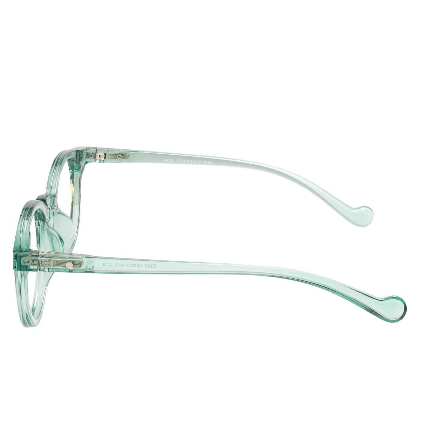 Nova Ice Round Eyewear in transparent mint acetate front view