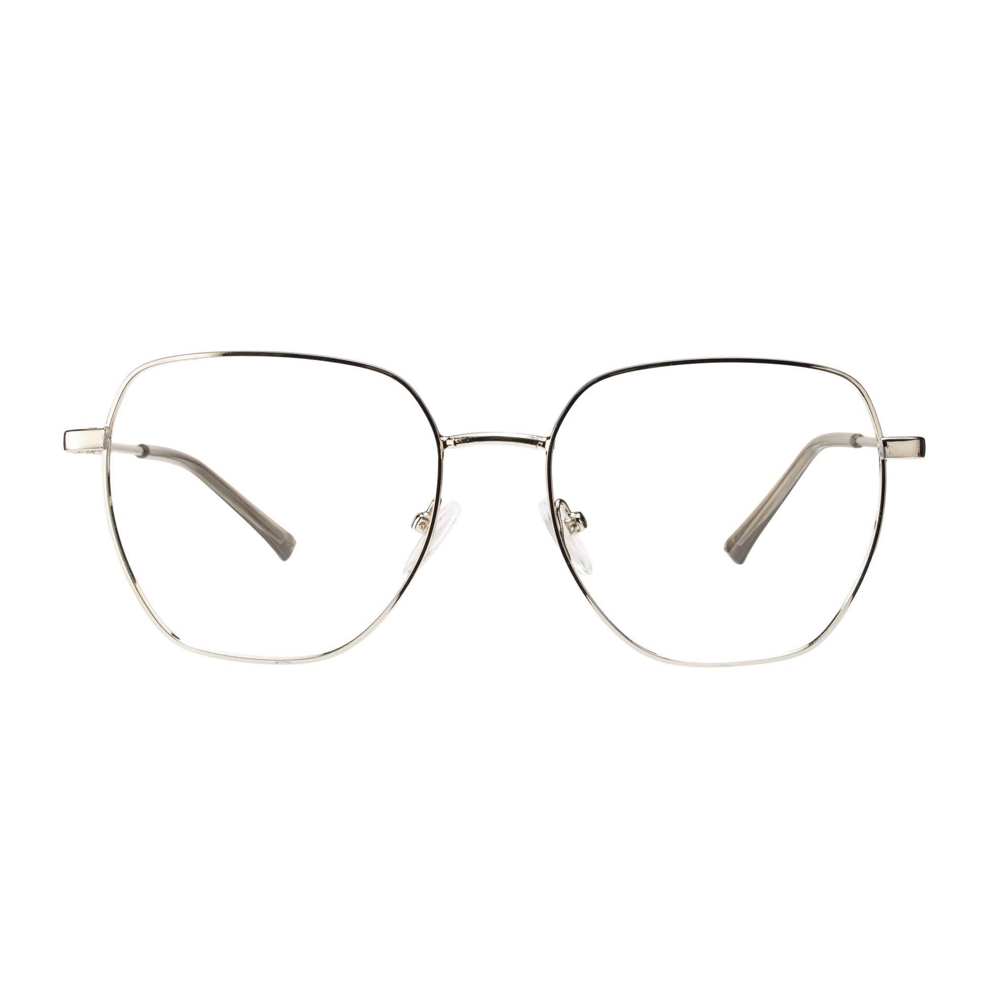 Side angle of Zenith Silver Frame showing lightweight silver metal structure