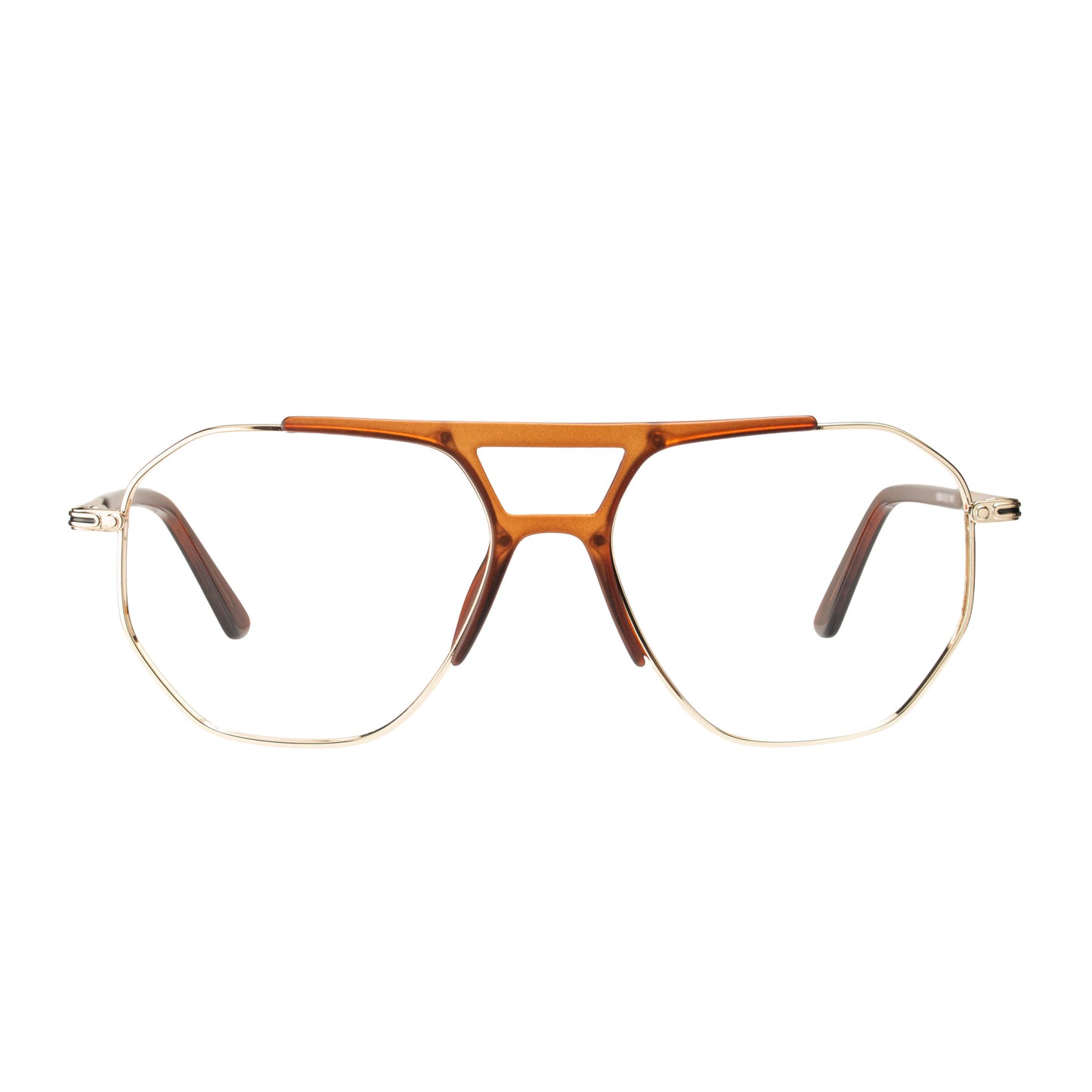 Golden Voyage Glasses with gold metal aviator frame front view