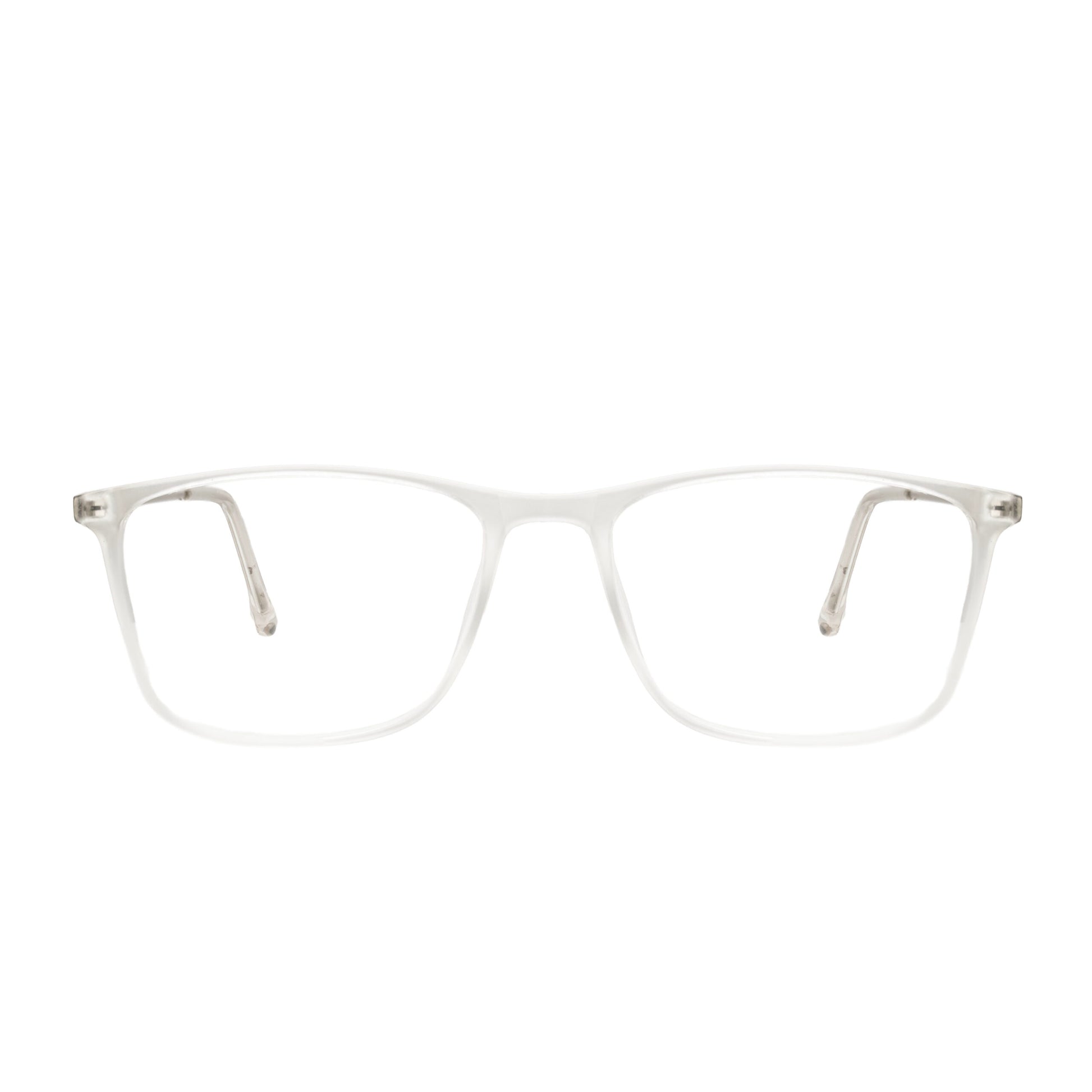 Crystal-clear transparent eyeglass frame with metal temples – Eyeglass.pk