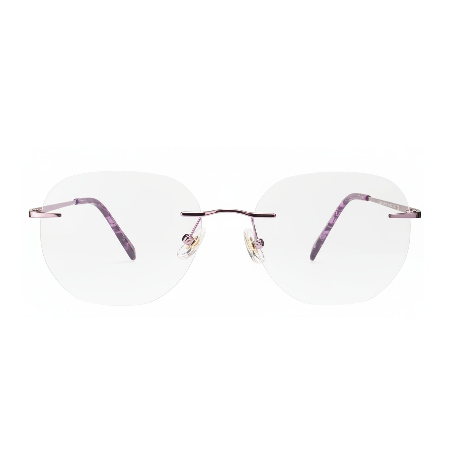 Air Light Purple Rimless Eyeglasses for Women – ultra-light oval frame front view
