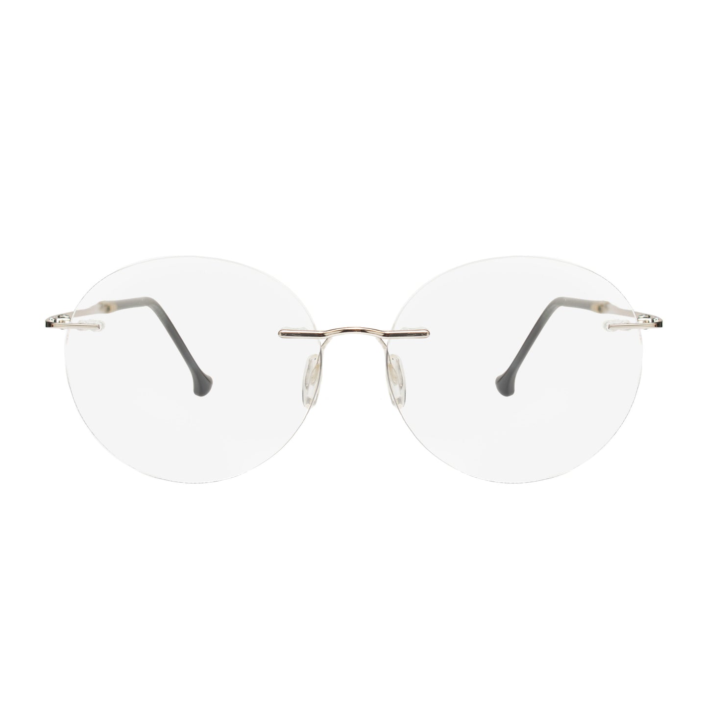 Titanium Round Rimless Eyeglasses – lightweight premium frame front view