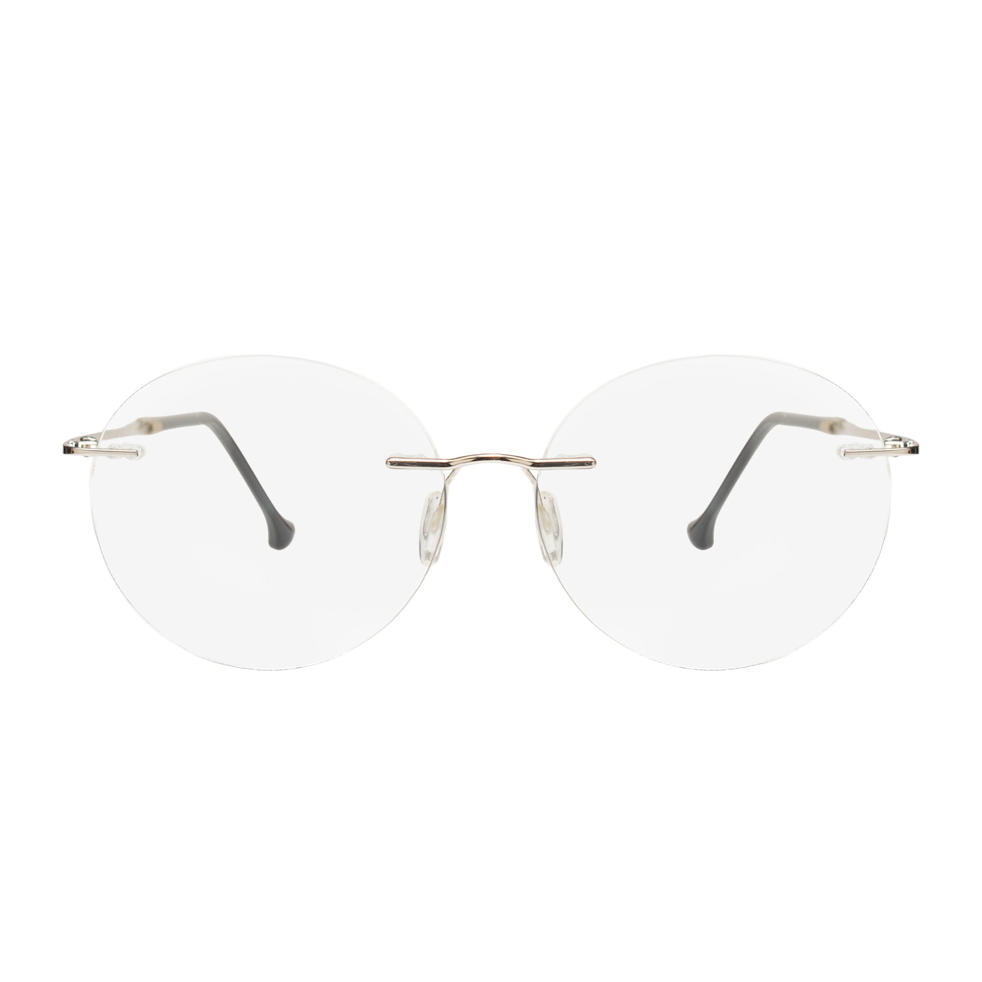 Titanium Round Rimless Eyeglasses – lightweight premium frame front view