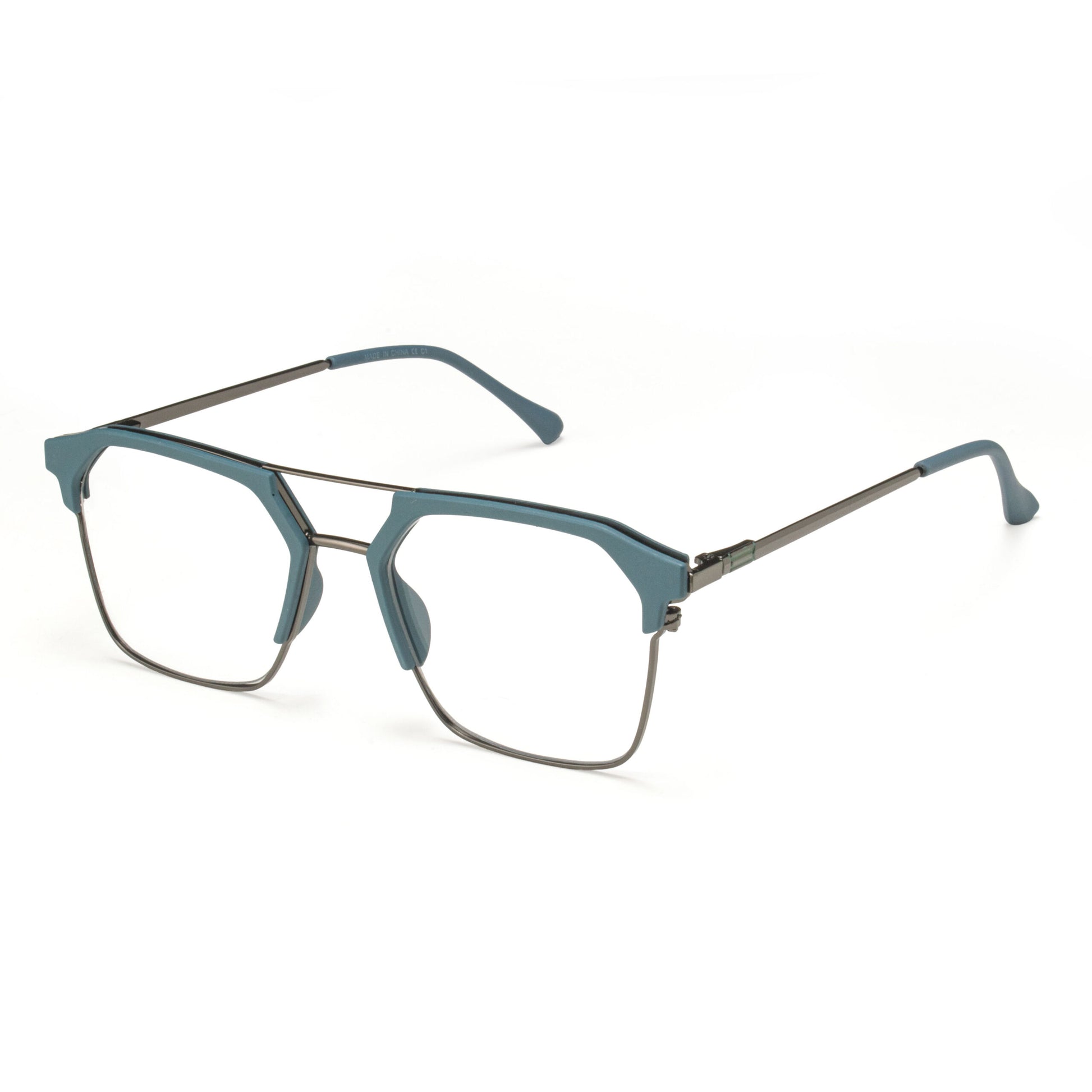 The Vision Square Metal Eyeglasses Matte Light Blue Frame – Eyeglass.pk