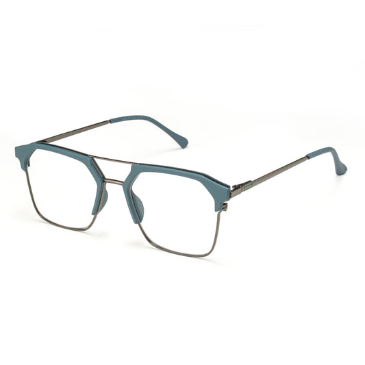 The Vision Square Metal Eyeglasses Matte Light Blue Frame – Eyeglass.pk
