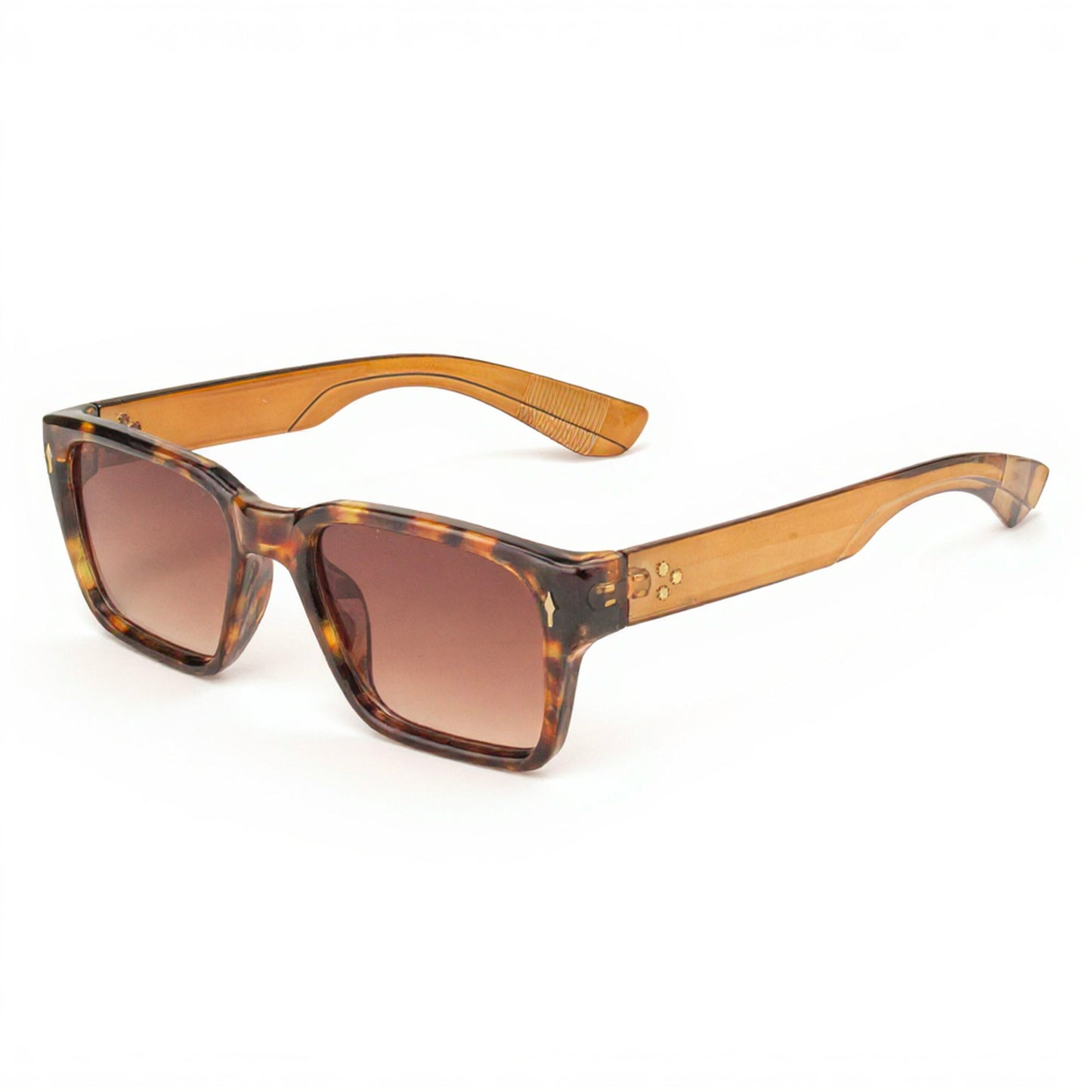 Verlin Tortoise Brown Square Sunglasses Front View UV Protected Stylish Frame