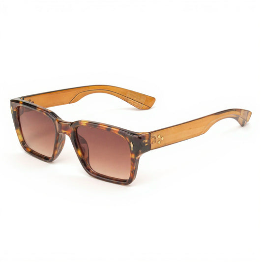 Verlin Tortoise Brown Square Sunglasses Front View UV Protected Stylish Frame