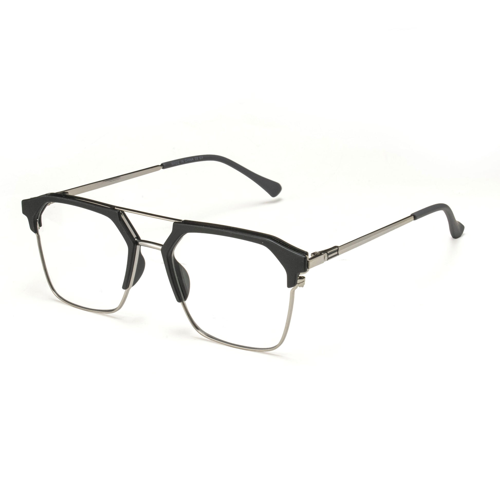 Vision Square Black and Silver Metal Eyeglasses Unisex Modern Frame – Eyeglass.pk