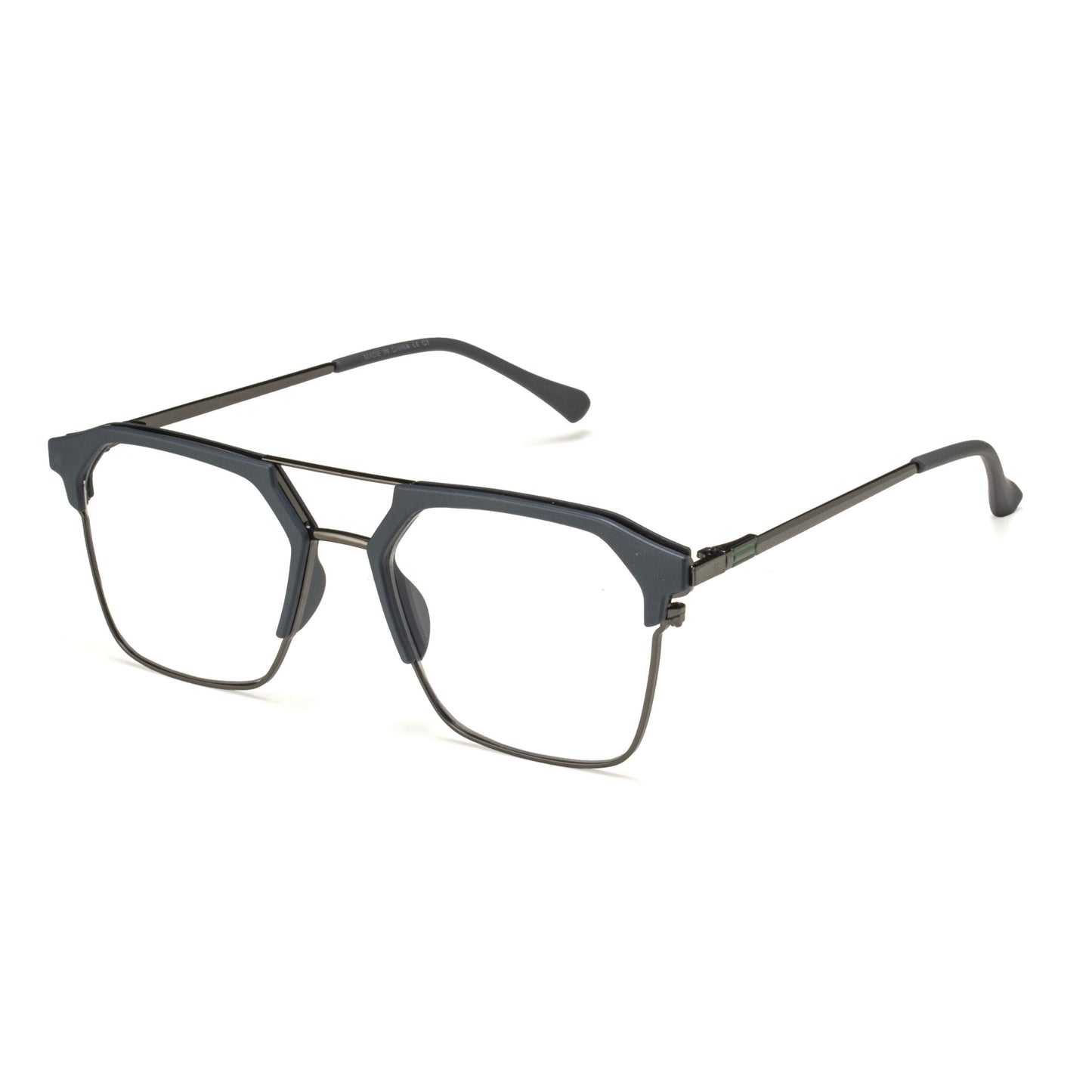 Vision Square Metal Eyeglasses Matte Navy Blue Frame Unisex Stylish Design – Eyeglass.pk
