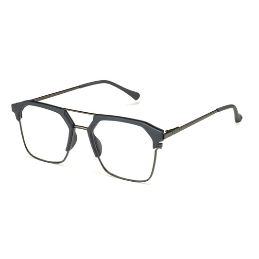 Vision Square Metal Eyeglasses Matte Navy Blue Frame Unisex Stylish Design – Eyeglass.pk