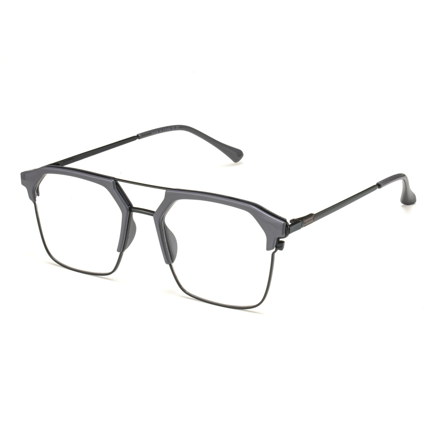 Vision Square Metal Eyeglasses Glossy Smoke Grey Unisex Frame – Eyeglass.pk