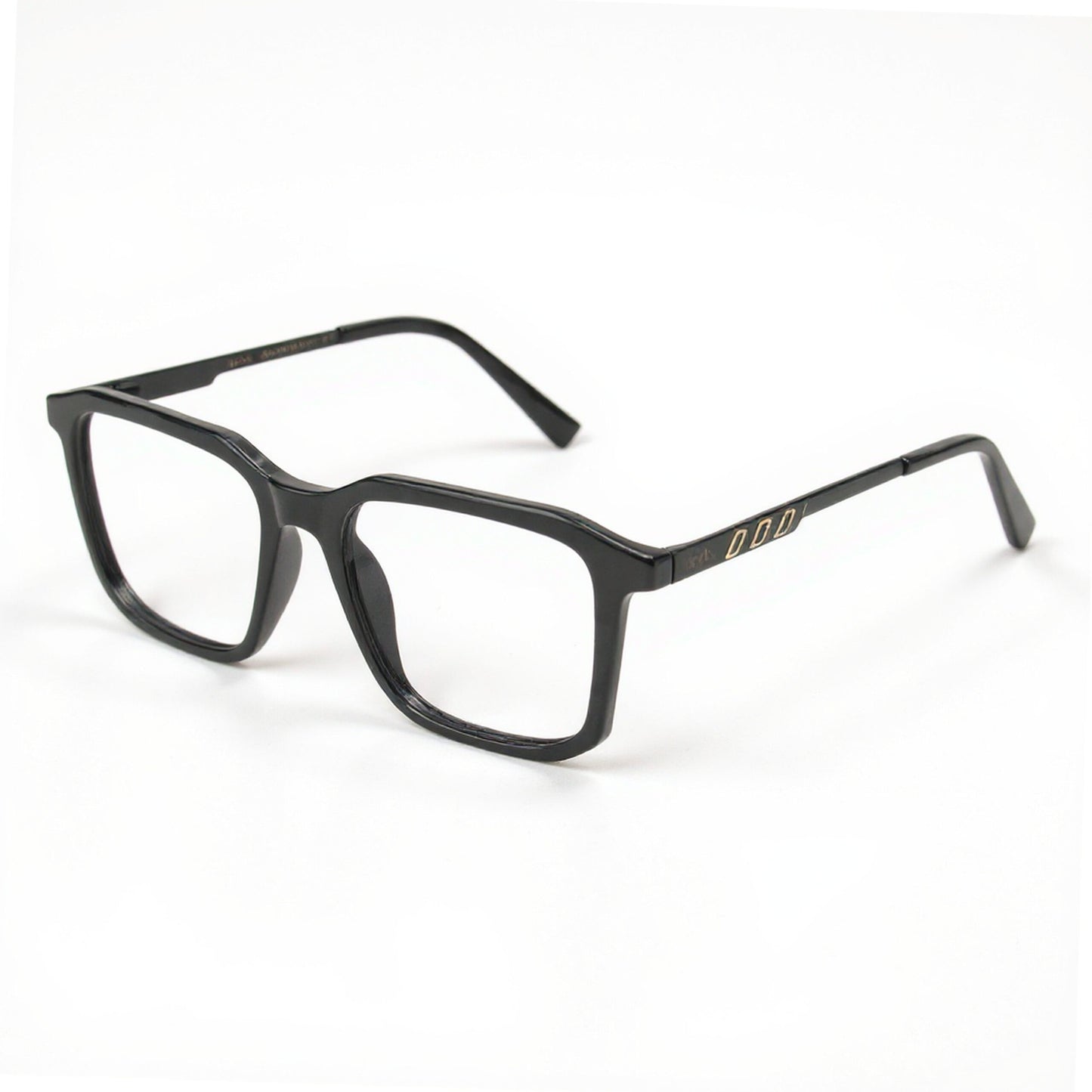 Black Nova Square Eyeglasses BOSS Style Frame Front View Black Unisex Design