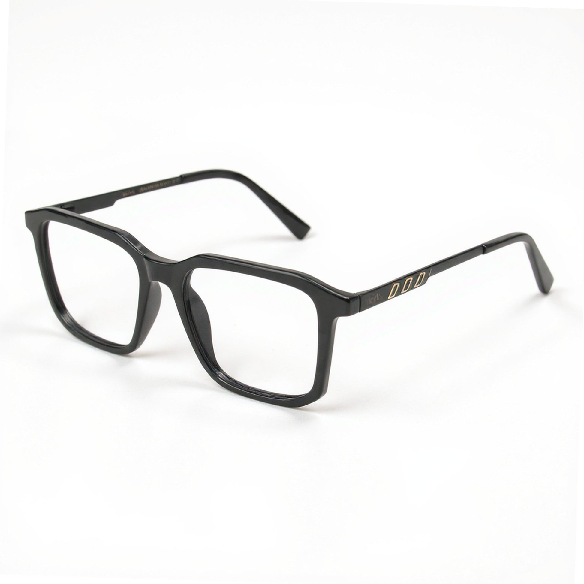Black Nova Square Eyeglasses BOSS Style Frame Front View Black Unisex Design