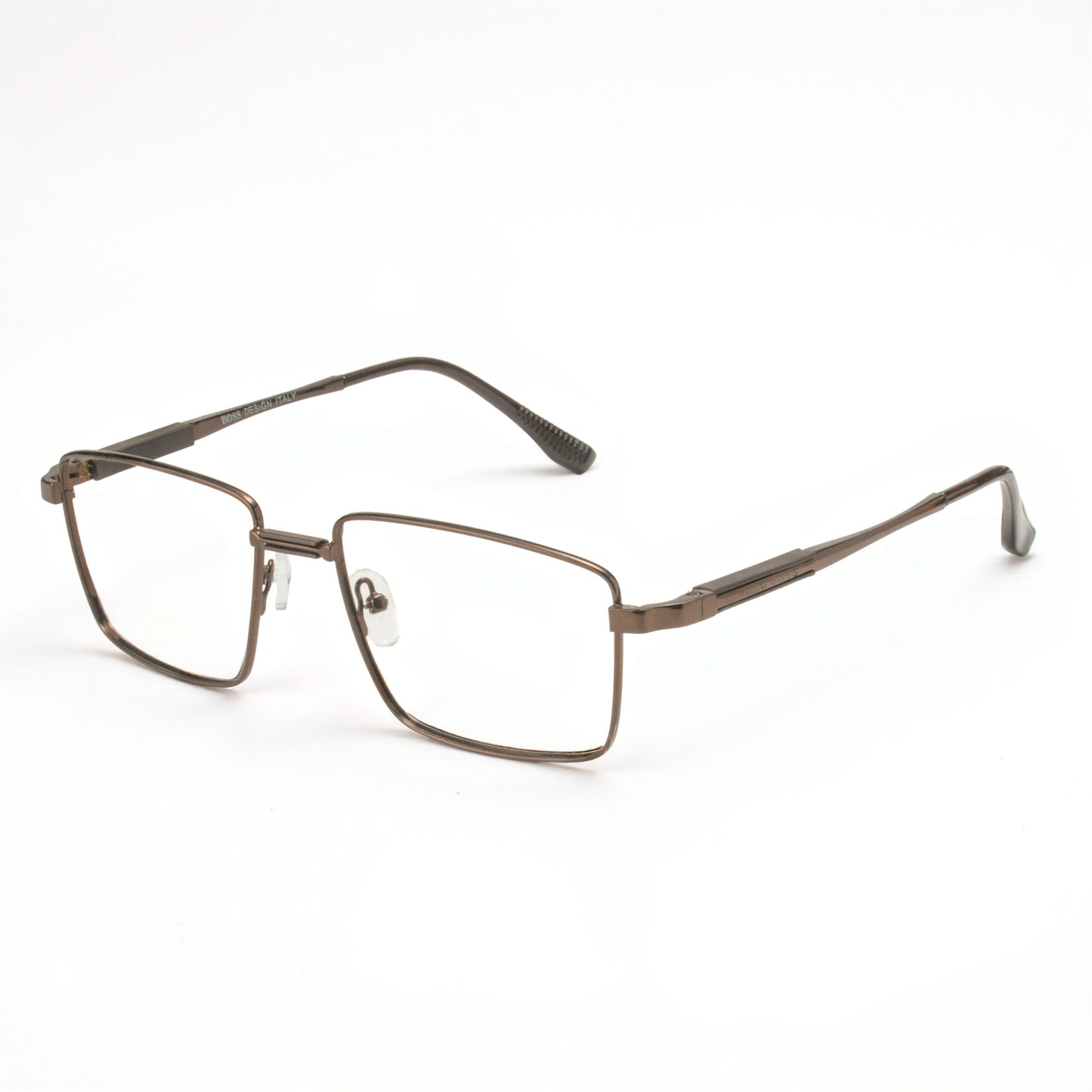 Metallic Bronze Vision Eyeglasses Square Frame – Front View