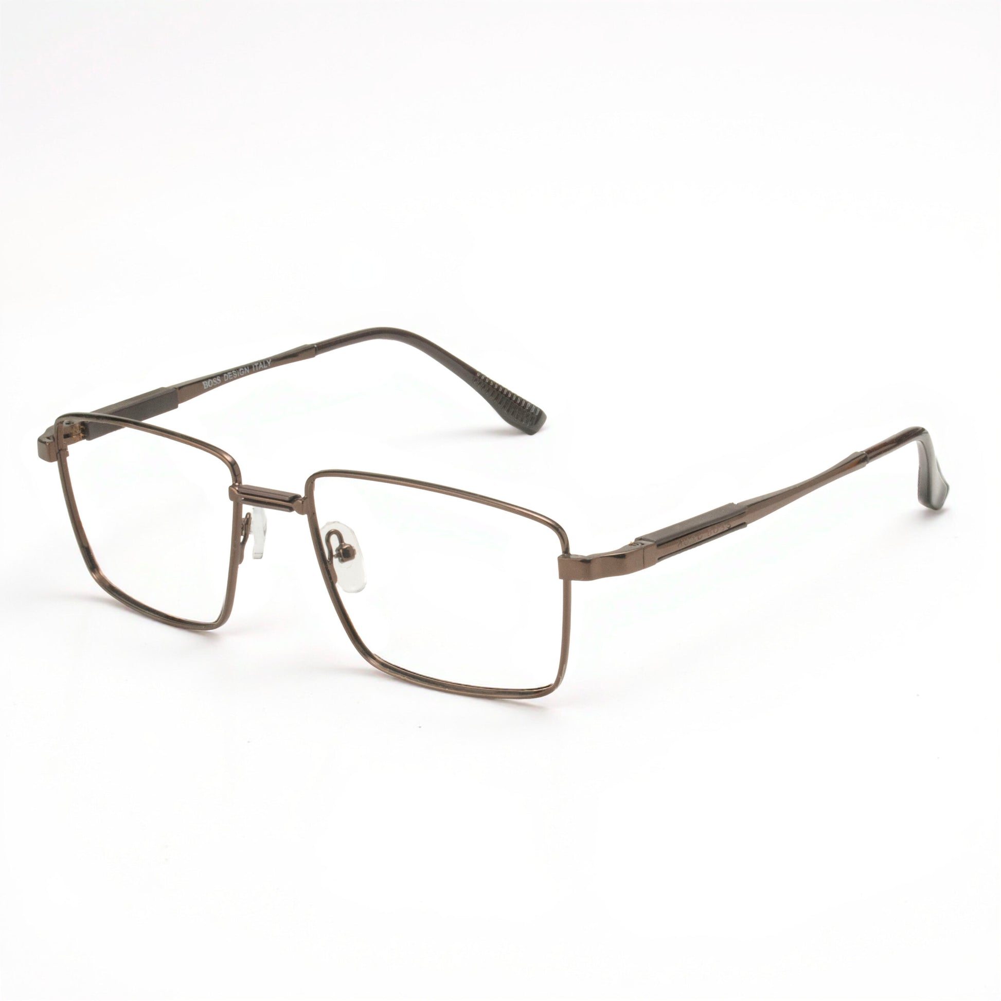 Metallic Bronze Vision Eyeglasses Square Frame – Front View