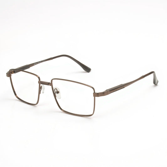 Metallic Bronze Vision Eyeglasses Square Frame – Front View