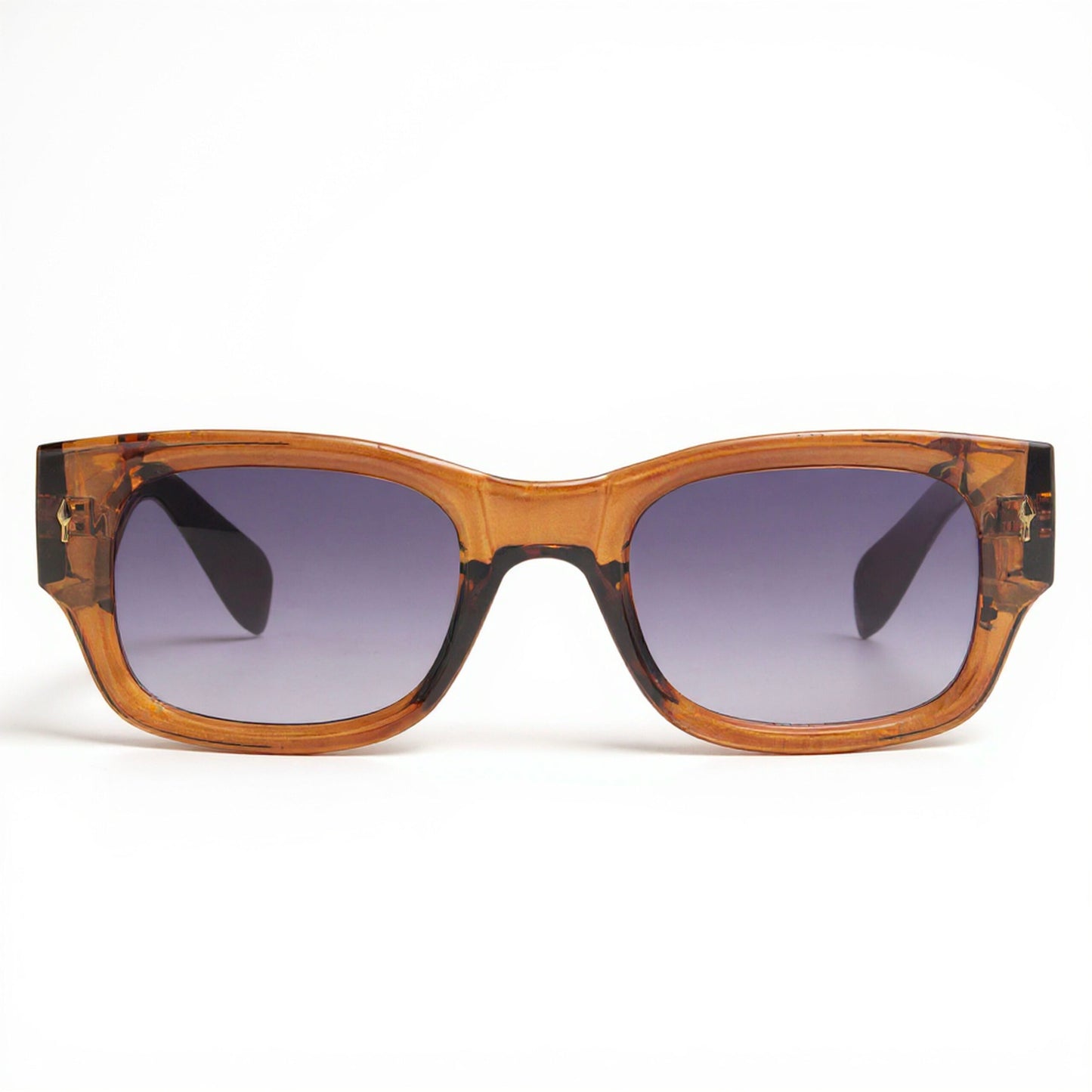 Unisex Tortoiseshell Rectangle Sunglasses Side Angle Lightweight Durable Acetate Frame
