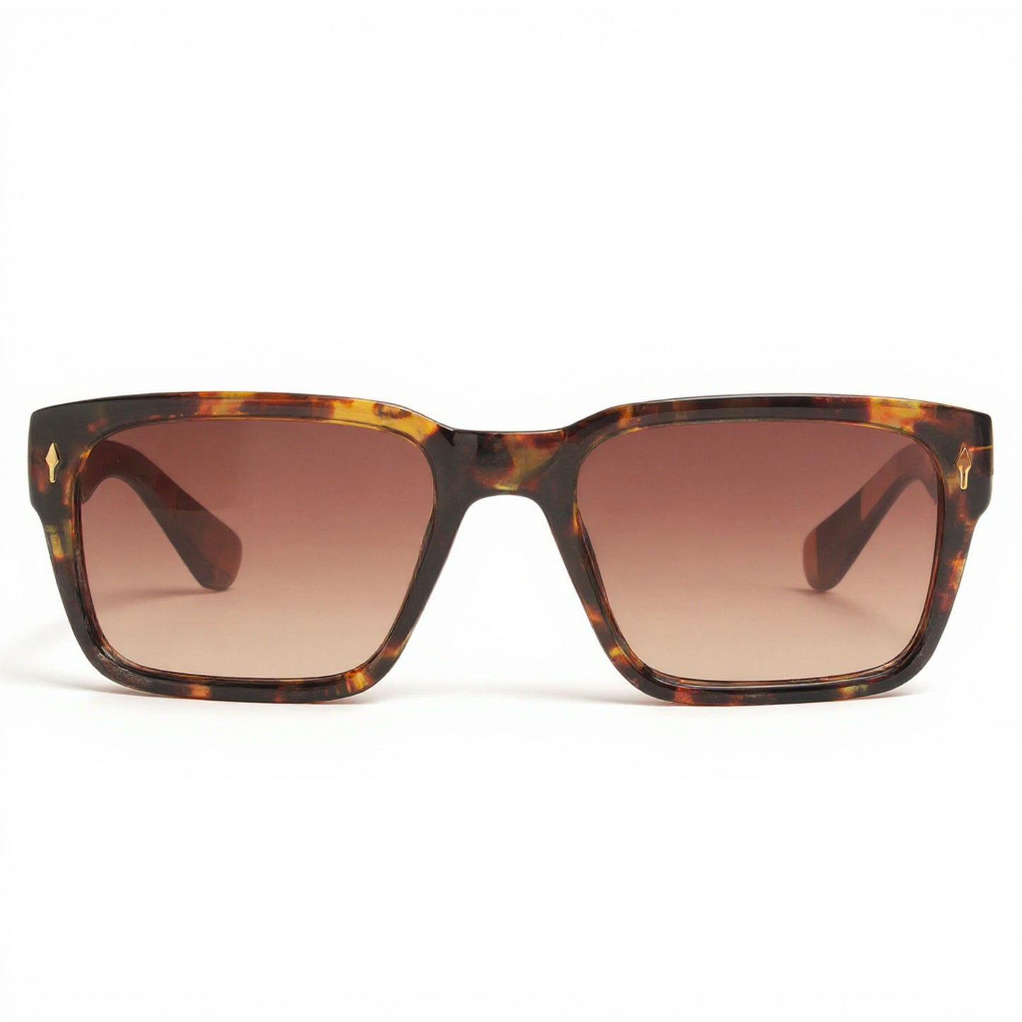 Lightweight Tortoise Shell Square Sunglasses Brown Lens Side Angle Unisex Design
