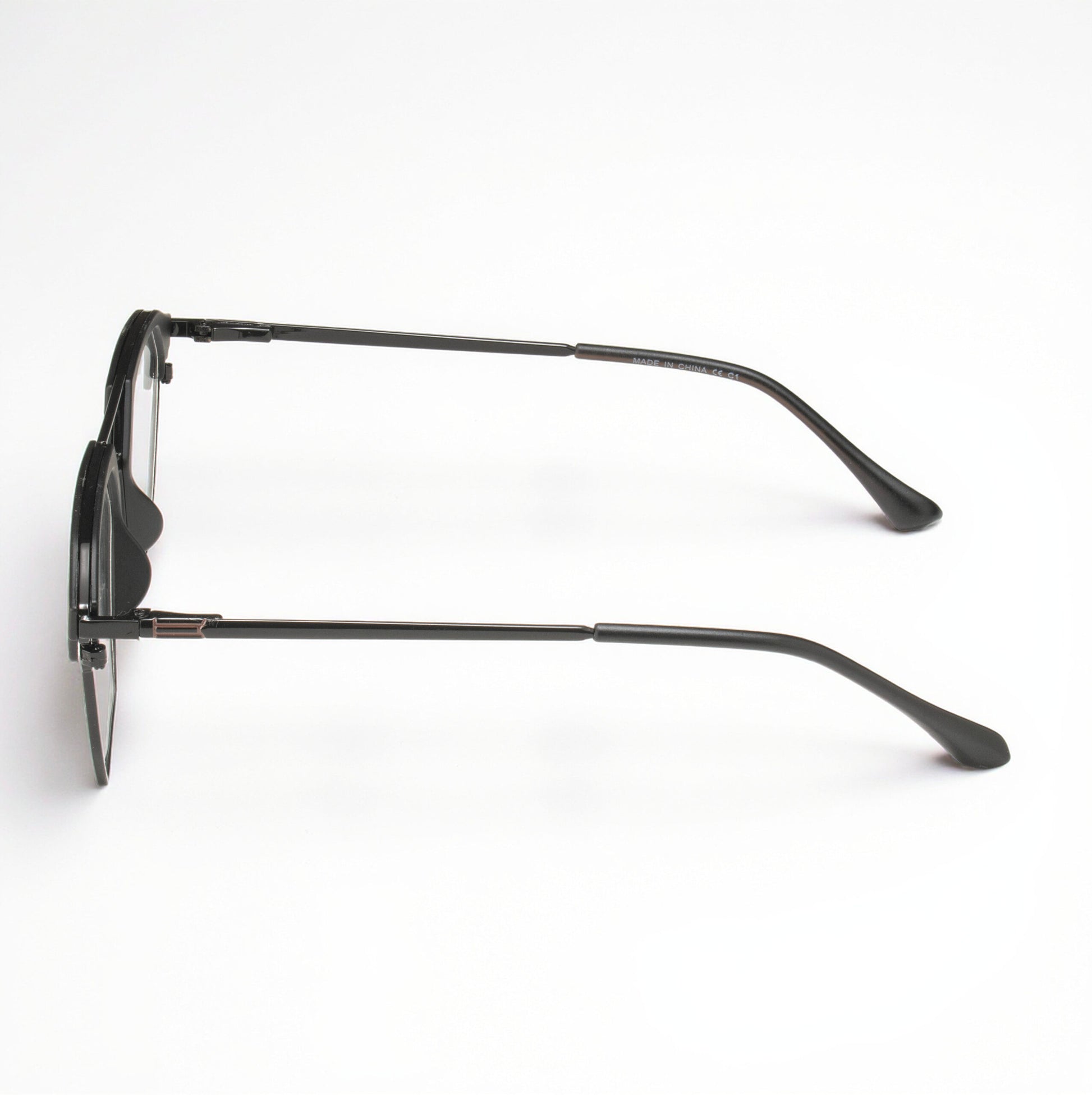 Unisex Modern Matte Black Square Eyeglass Frame for Prescription Lenses